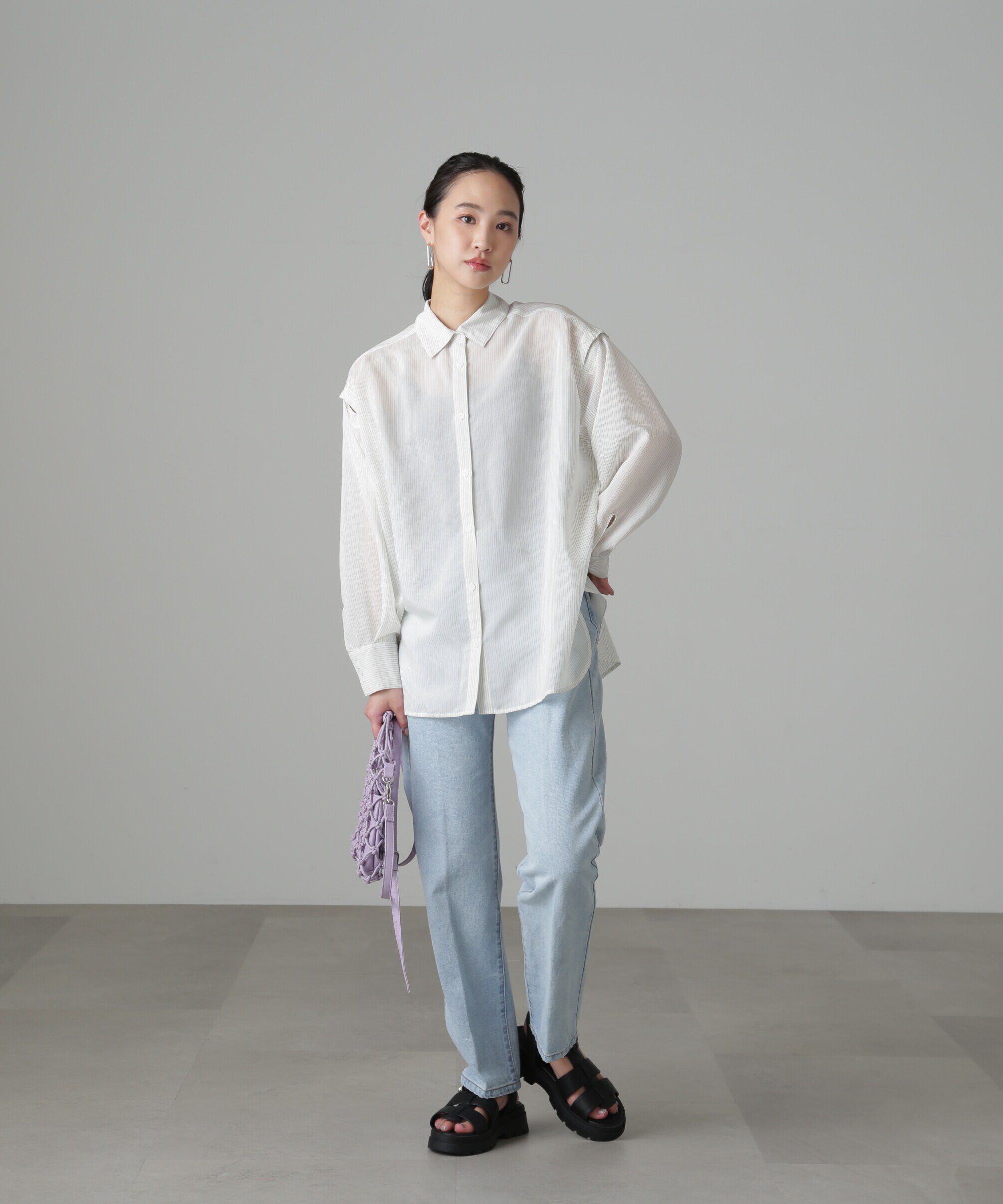  「肩スリットシアービッグシャツ」|シャツ・ブラウス|