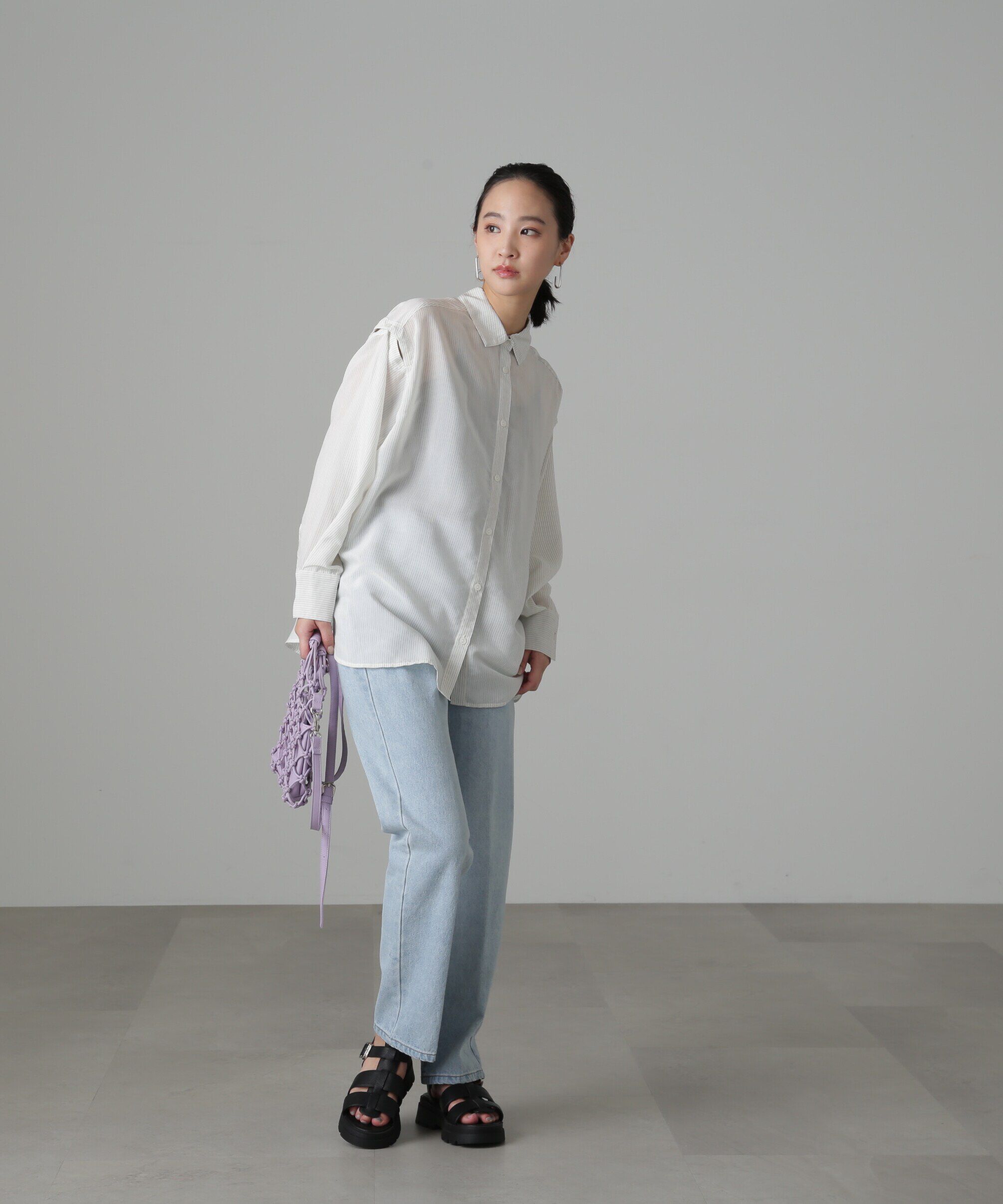  「肩スリットシアービッグシャツ」|シャツ・ブラウス|