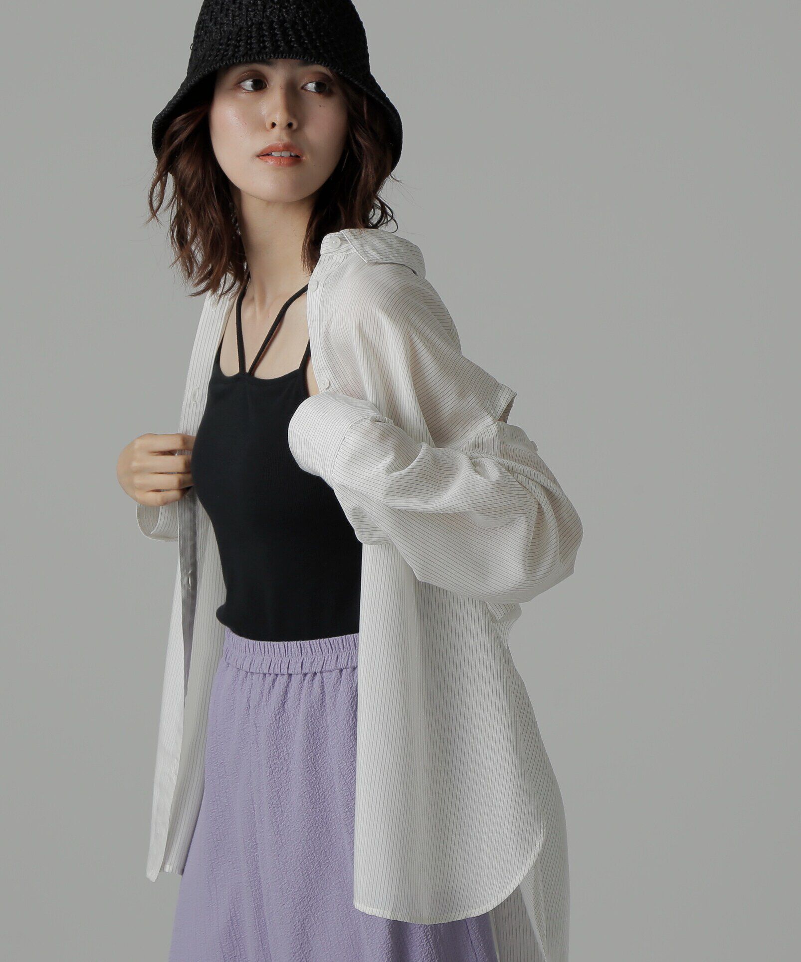  「肩スリットシアービッグシャツ」|シャツ・ブラウス|