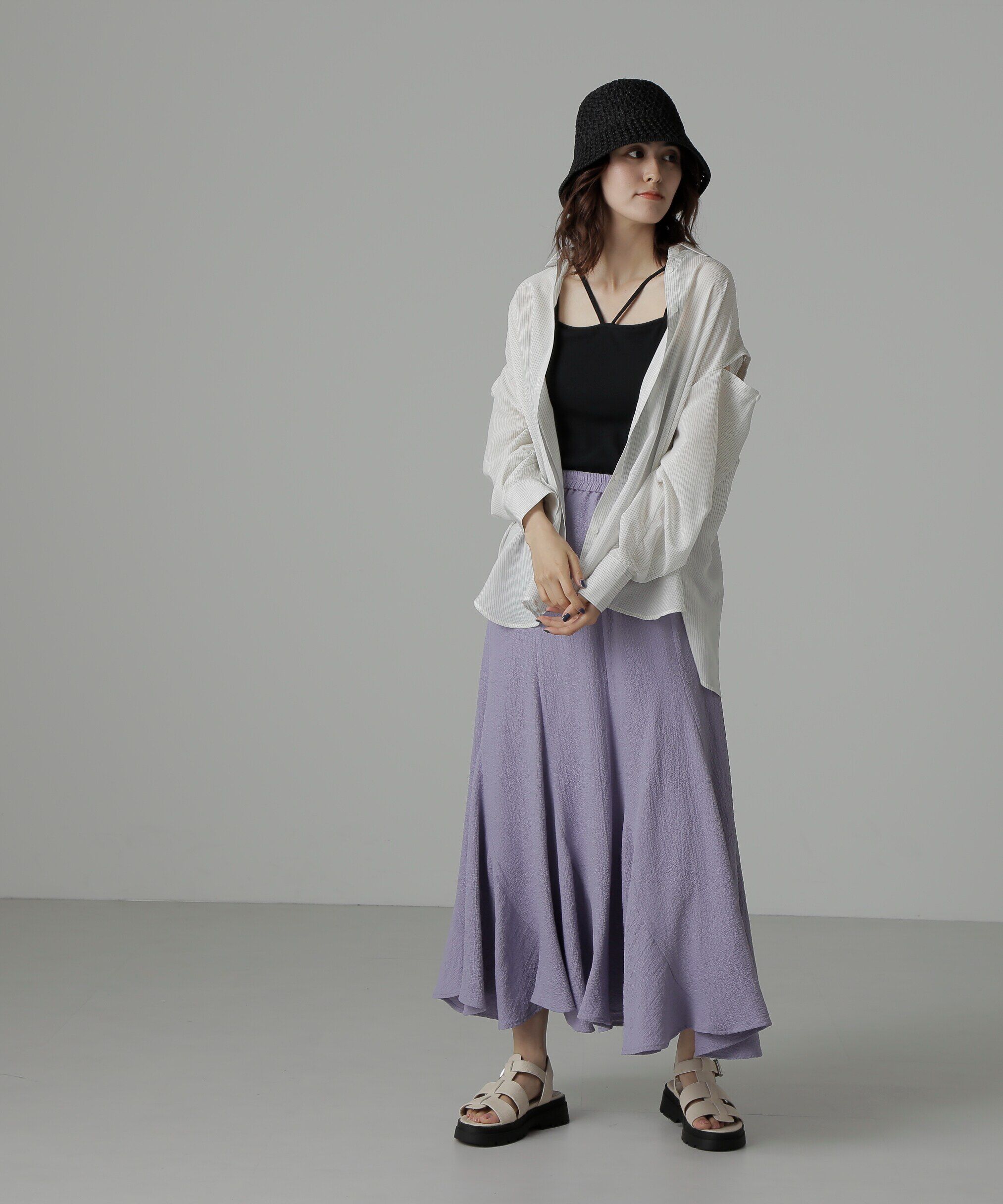  「肩スリットシアービッグシャツ」|シャツ・ブラウス|