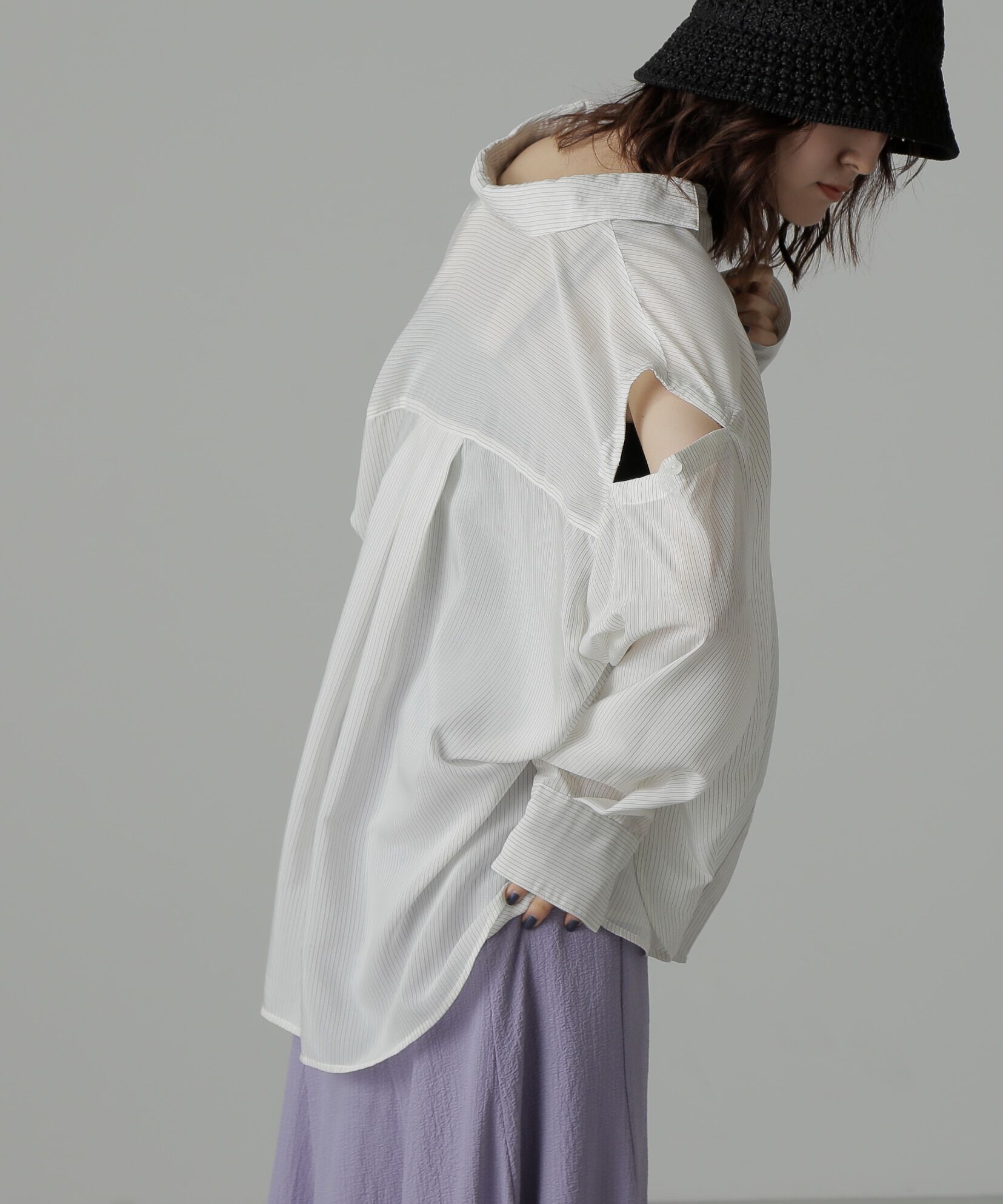  「肩スリットシアービッグシャツ」|シャツ・ブラウス|