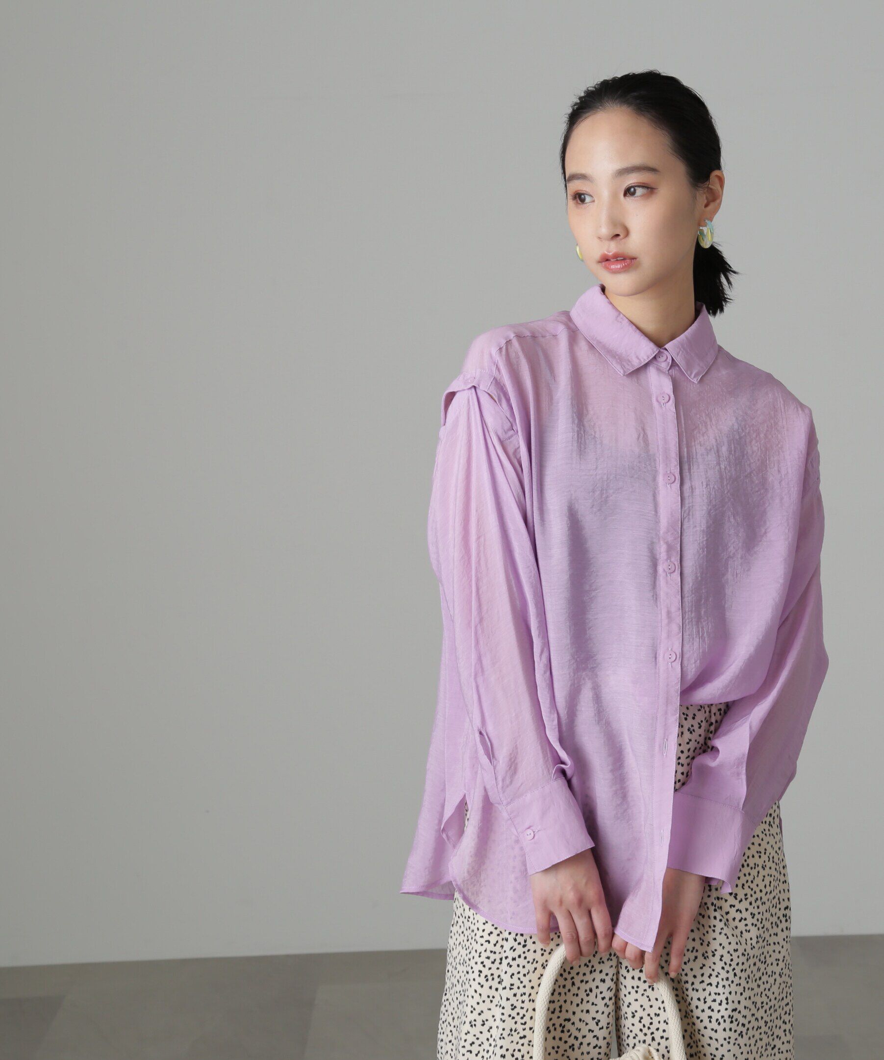  「肩スリットシアービッグシャツ」|シャツ・ブラウス|