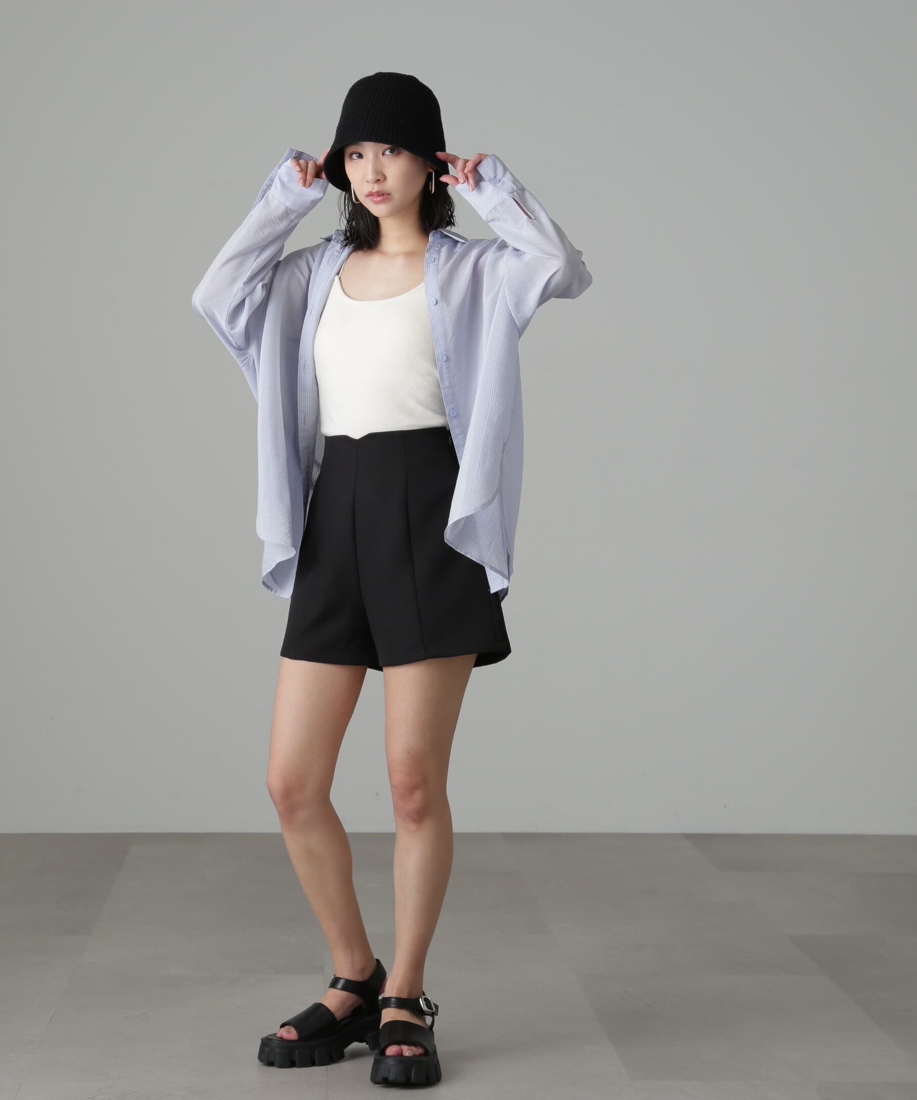  「肩スリットシアービッグシャツ」|シャツ・ブラウス|