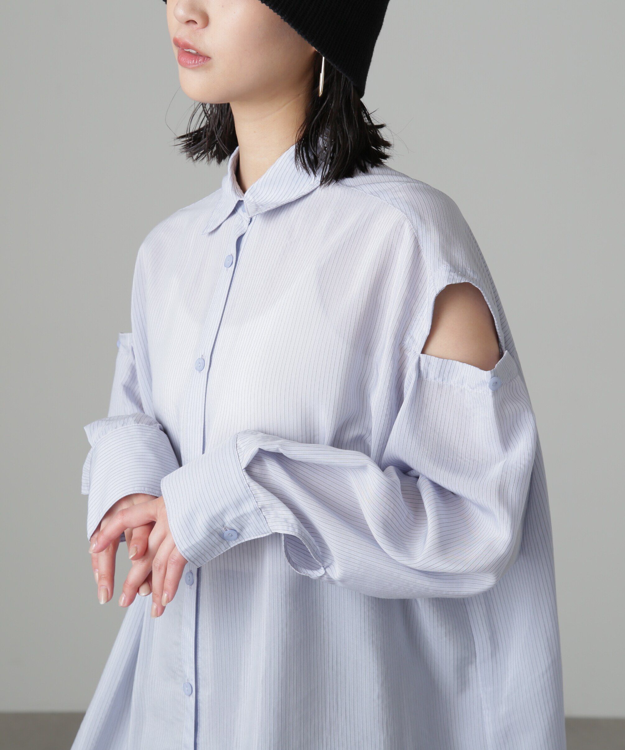  「肩スリットシアービッグシャツ」|シャツ・ブラウス|