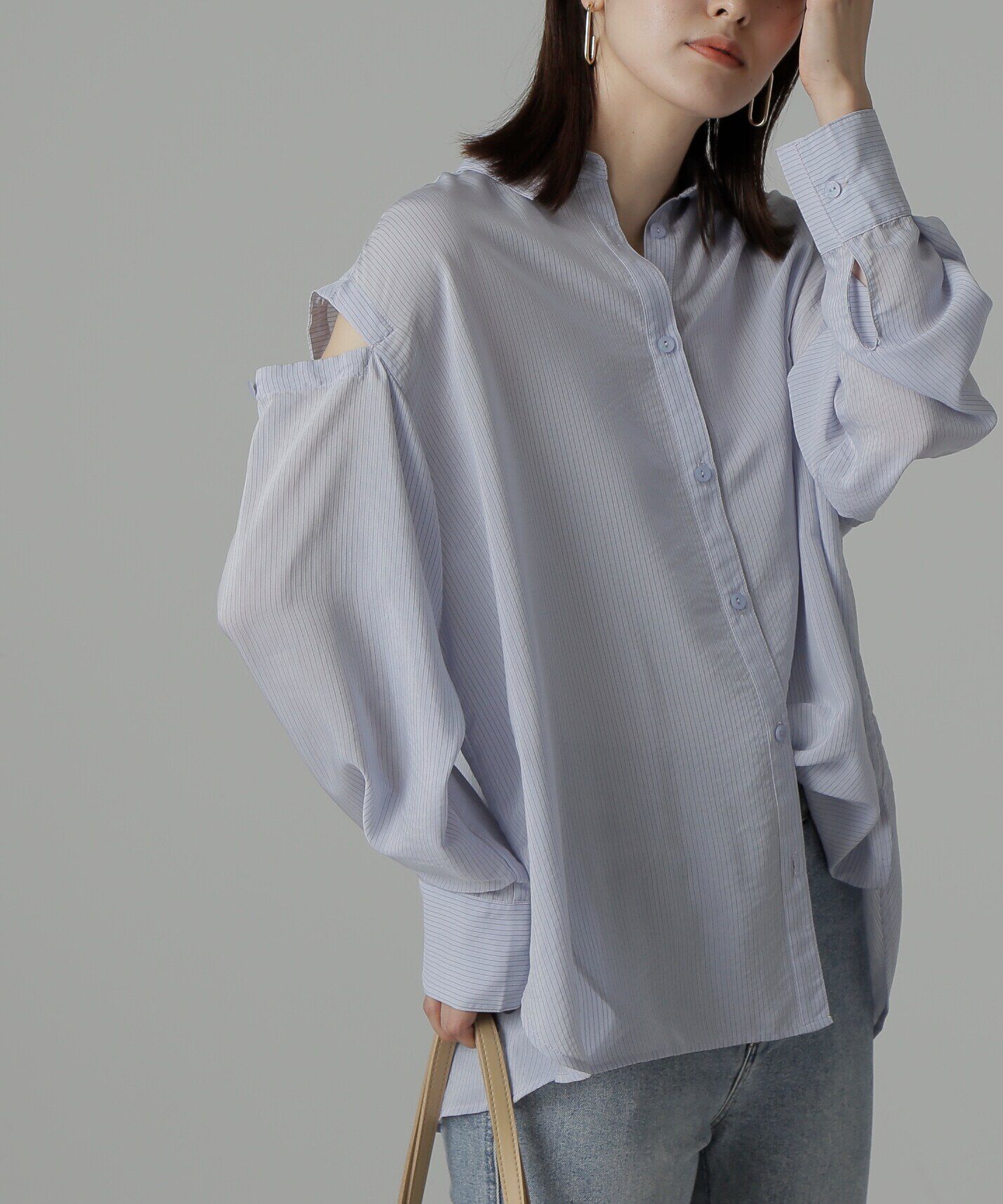  「肩スリットシアービッグシャツ」|シャツ・ブラウス|