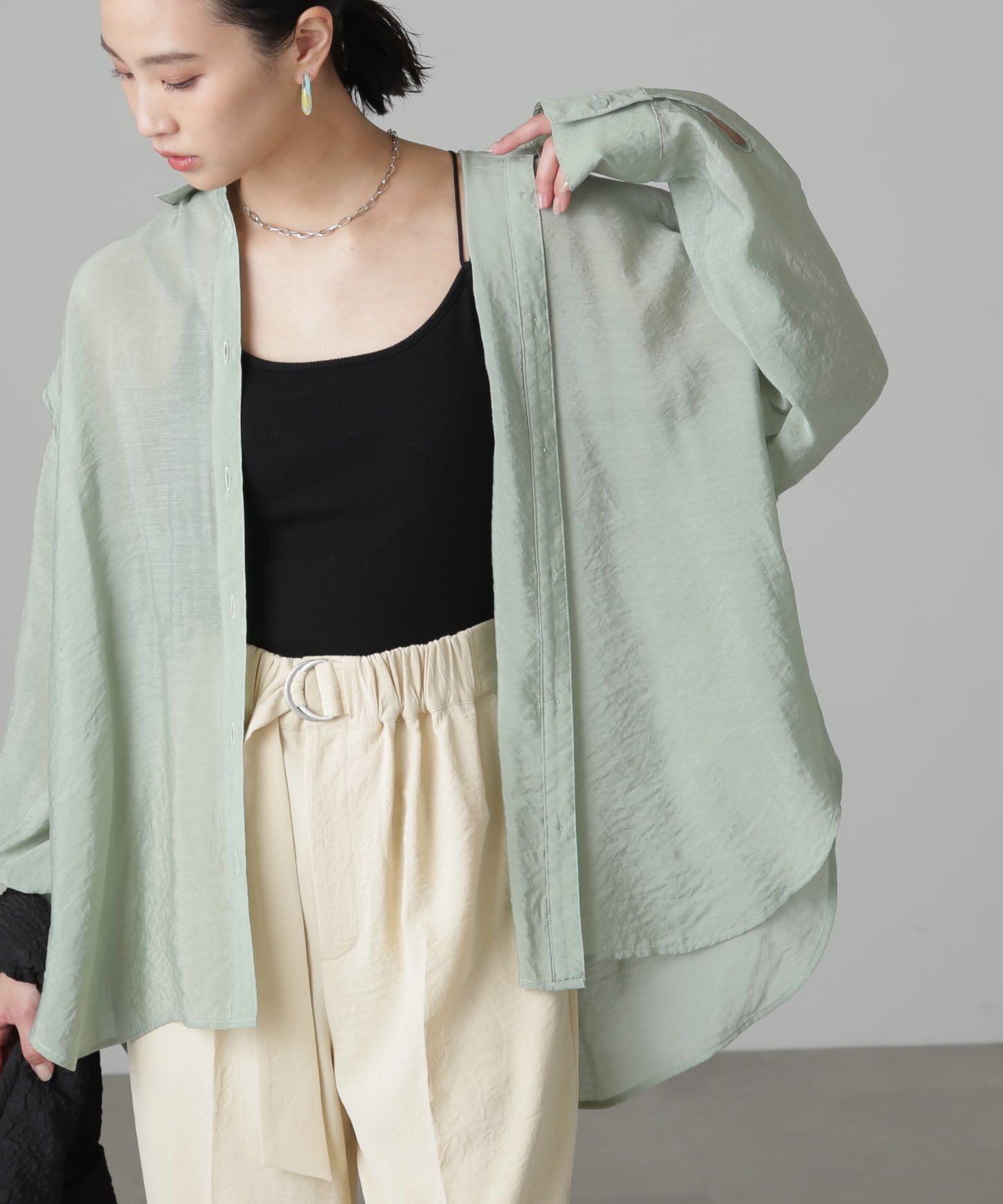  「肩スリットシアービッグシャツ」|シャツ・ブラウス|