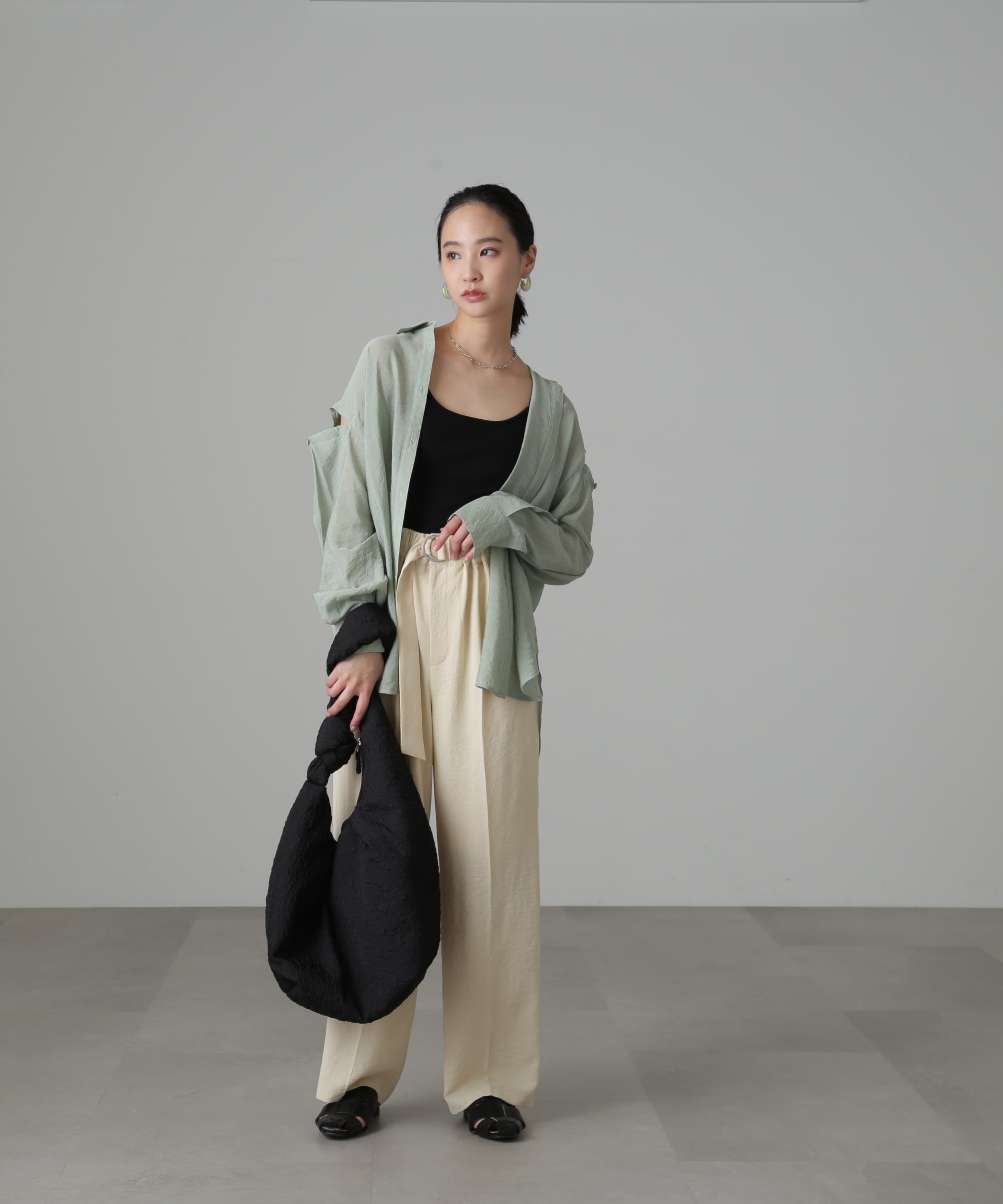  「肩スリットシアービッグシャツ」|シャツ・ブラウス|