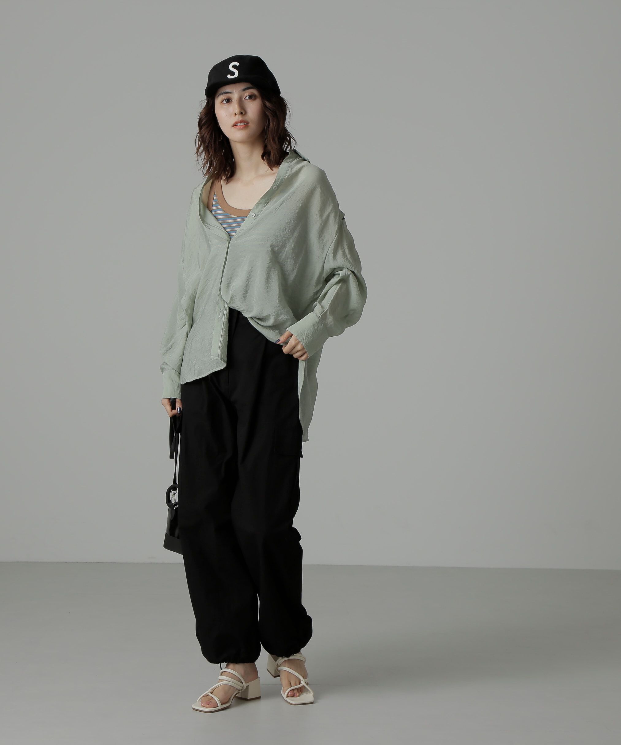  「肩スリットシアービッグシャツ」|シャツ・ブラウス|