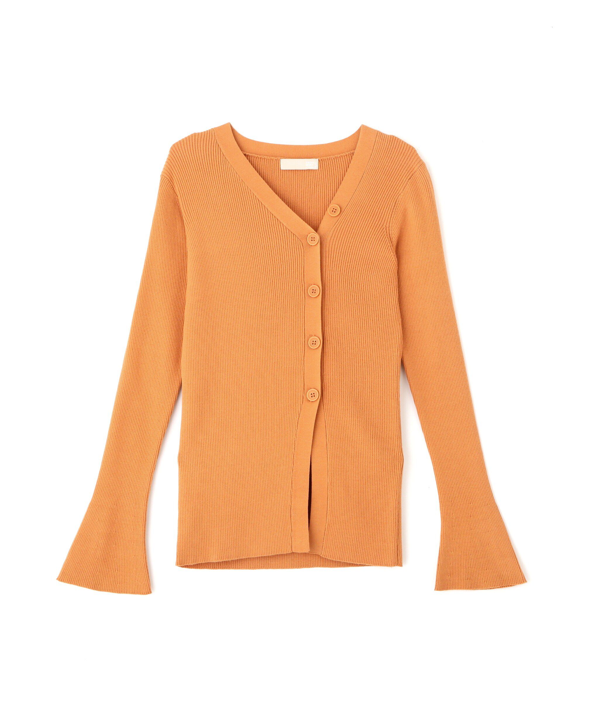  「アシンメトリーボタンディテールリブニット」|ニット・セーター|