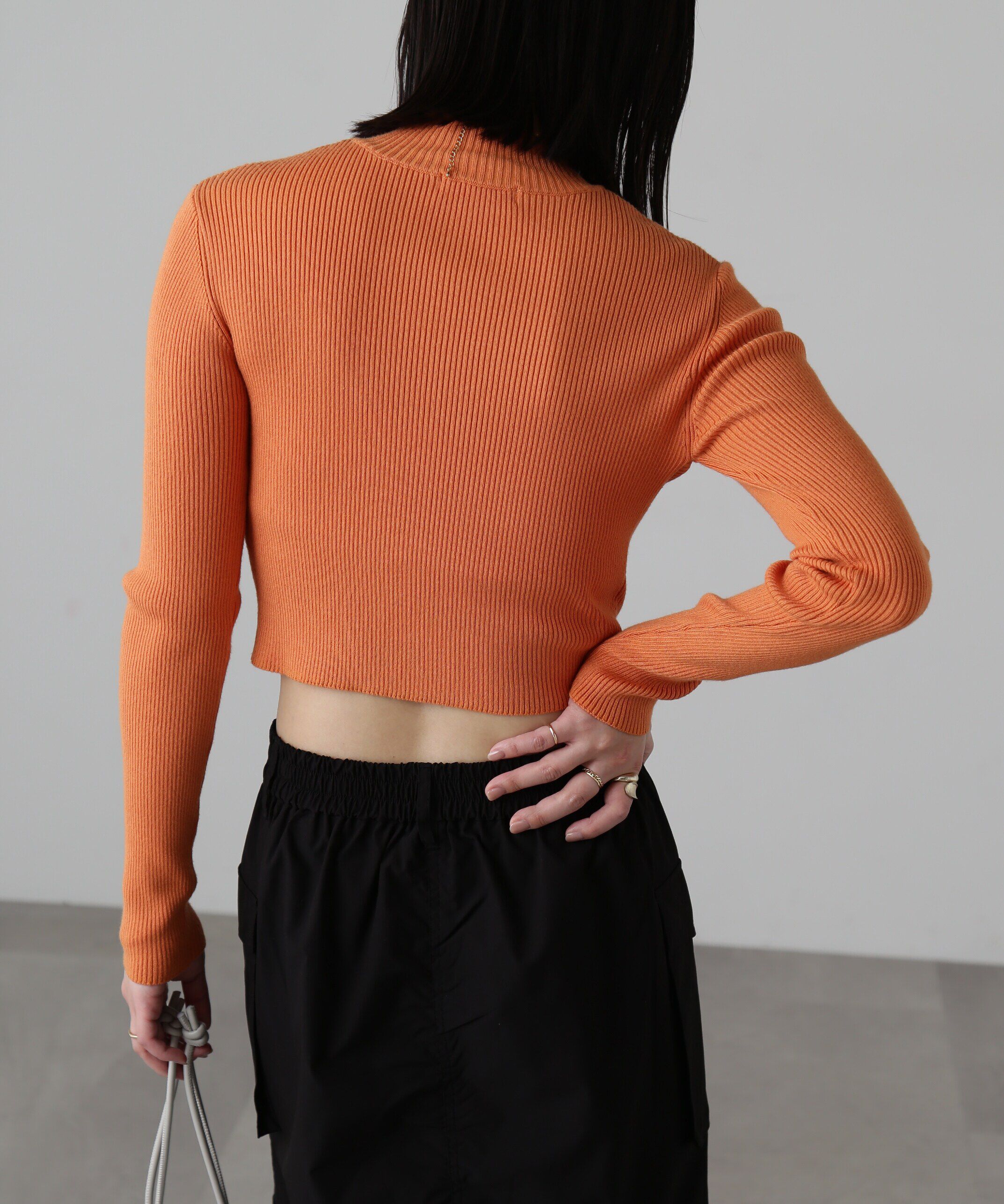  「ハイネックショート丈リブニット」|ニット・セーター|