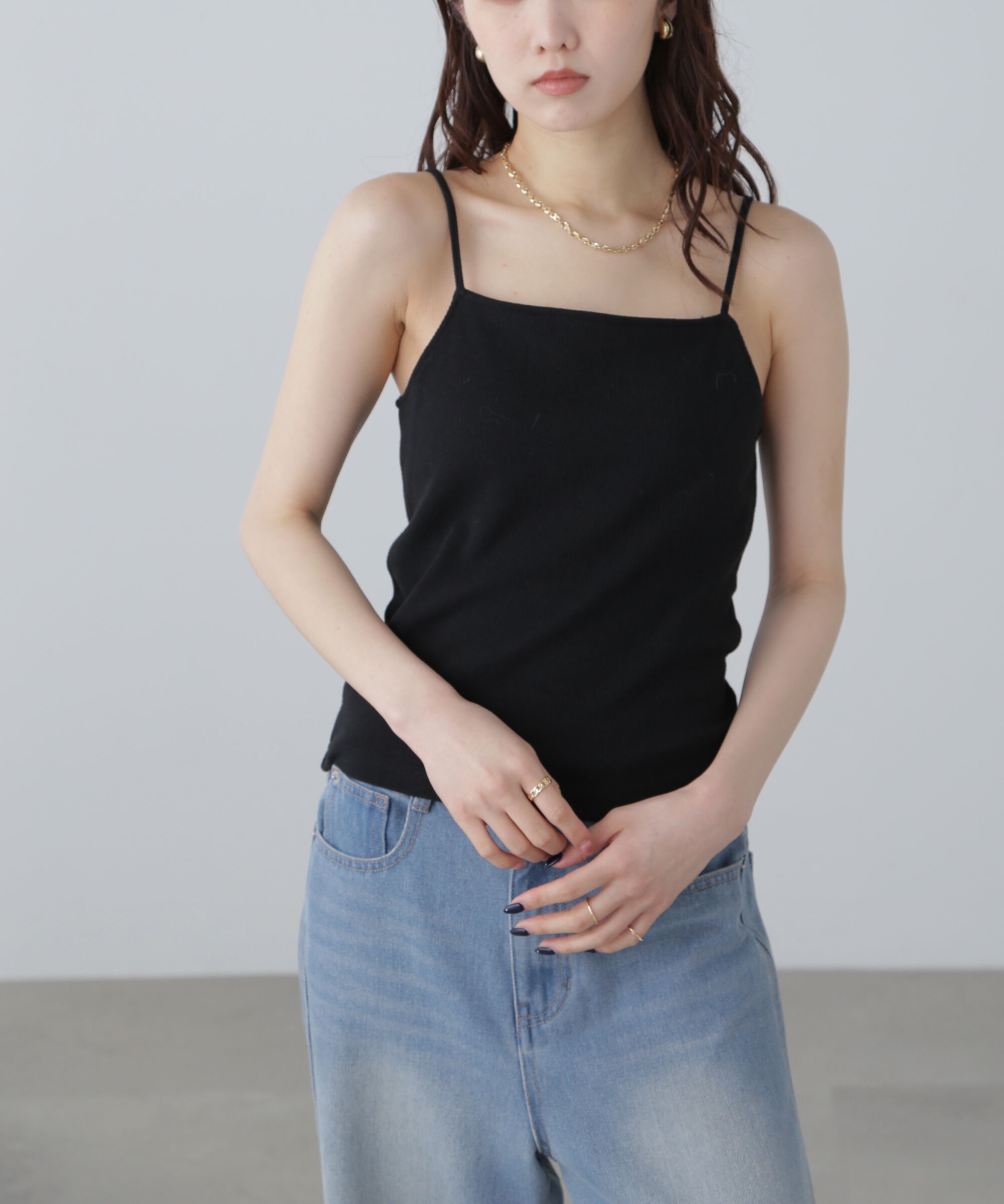  「バッククロスカップ付きキャミソール」|Tシャツ・カットソー|