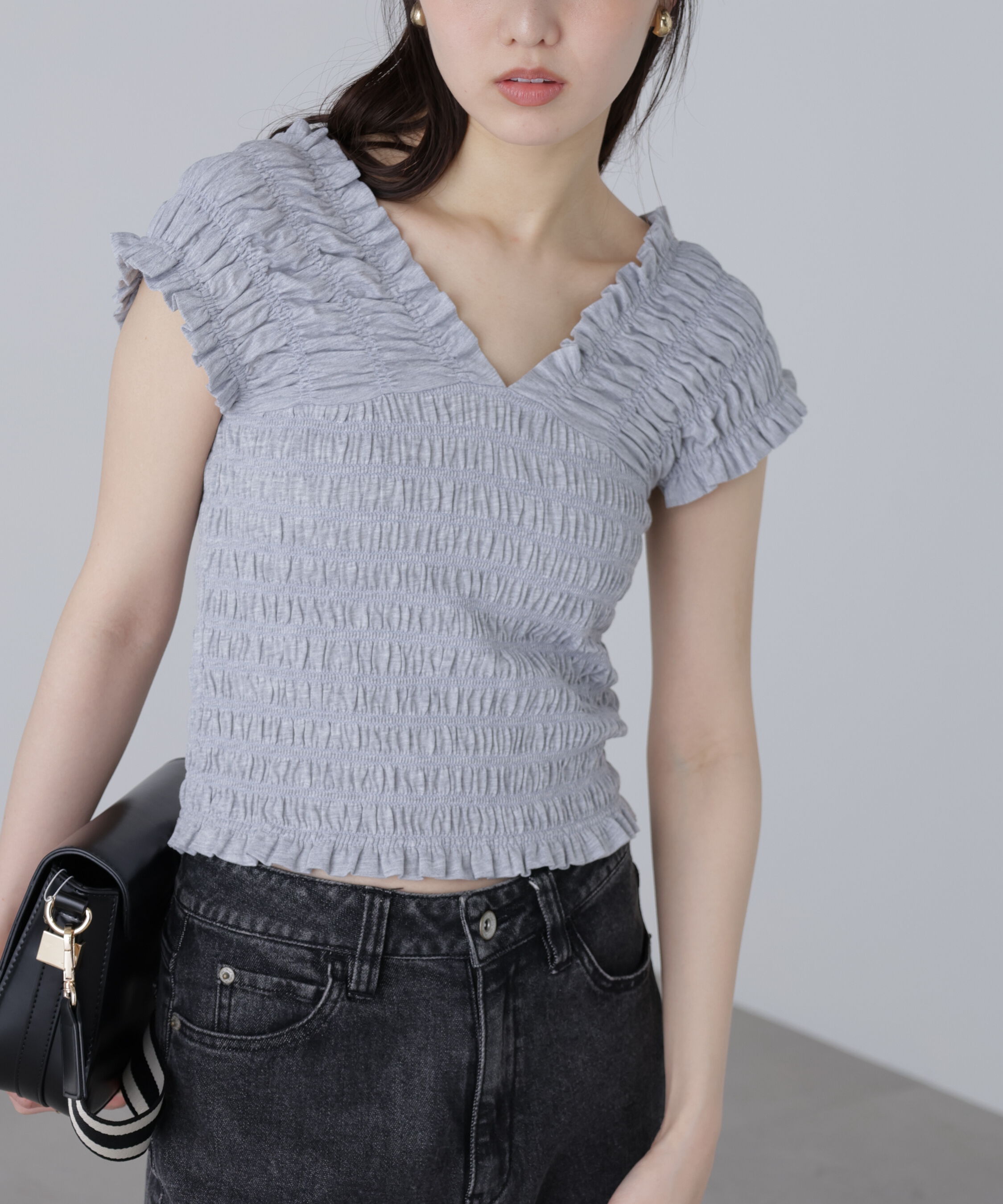  「2wayシャーリングオフショルカットソー」|Tシャツ・カットソー|