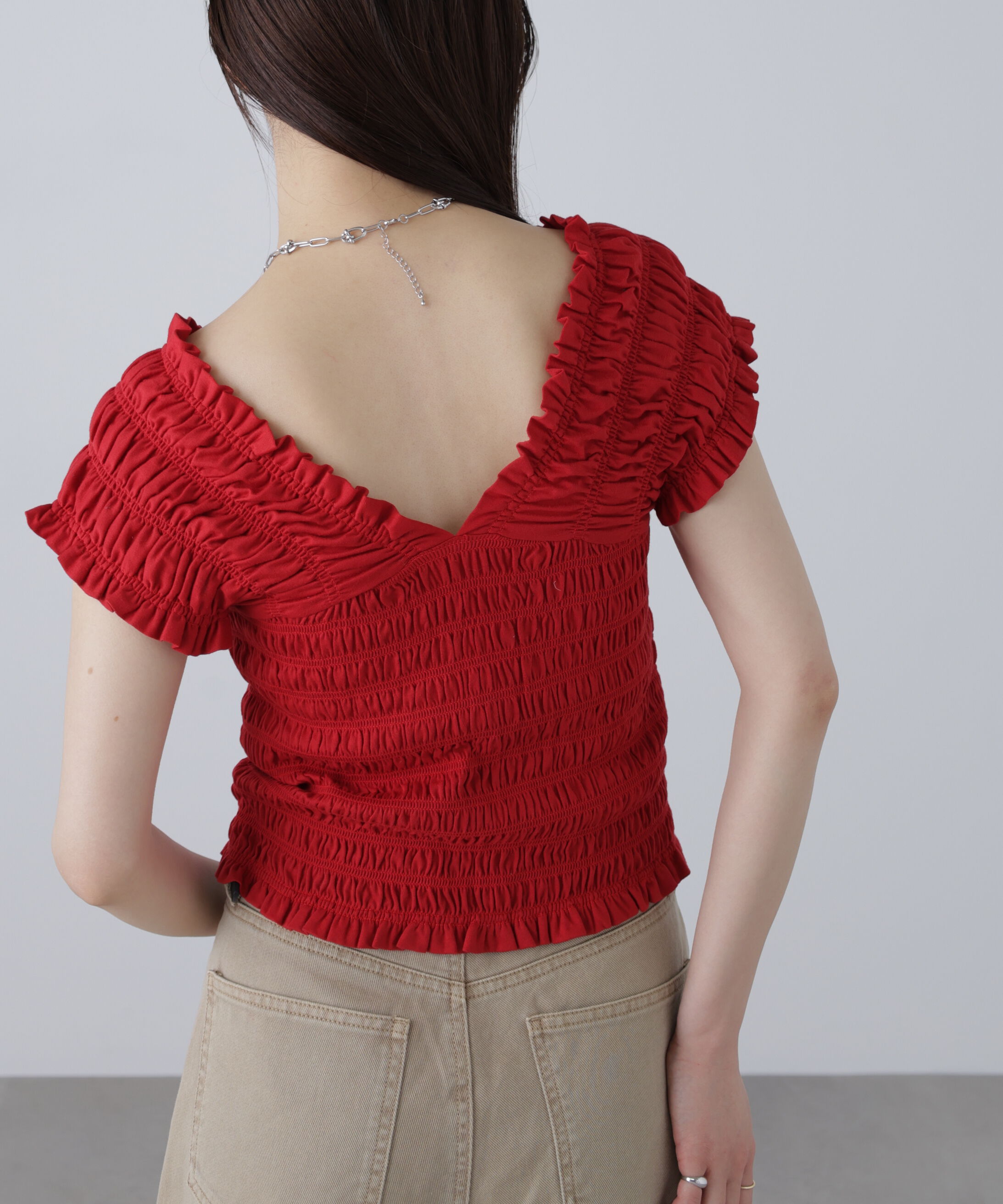  「2wayシャーリングオフショルカットソー」|Tシャツ・カットソー|