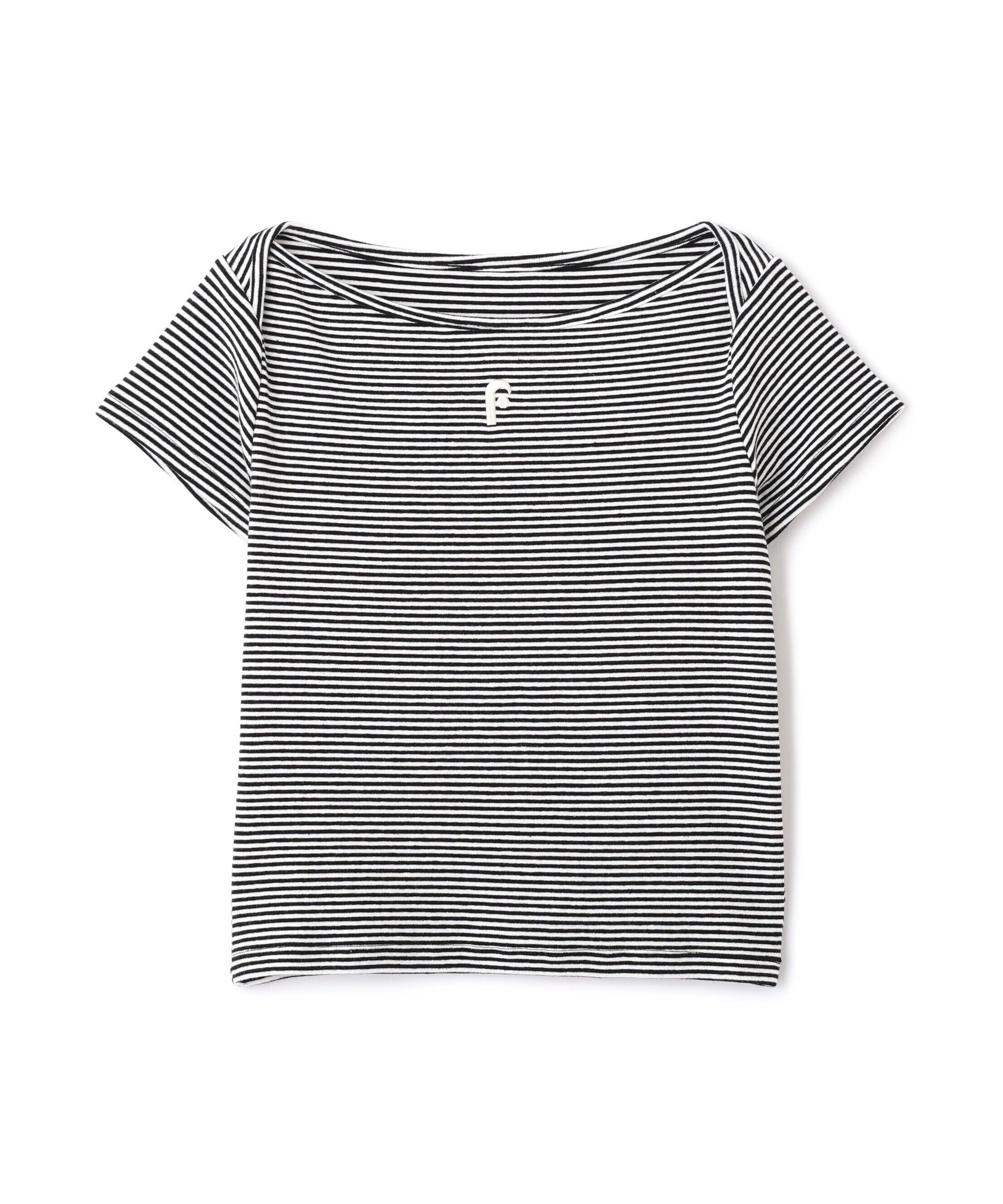  「ワンポイント刺繍ボートネックカットソー」|Tシャツ・カットソー|