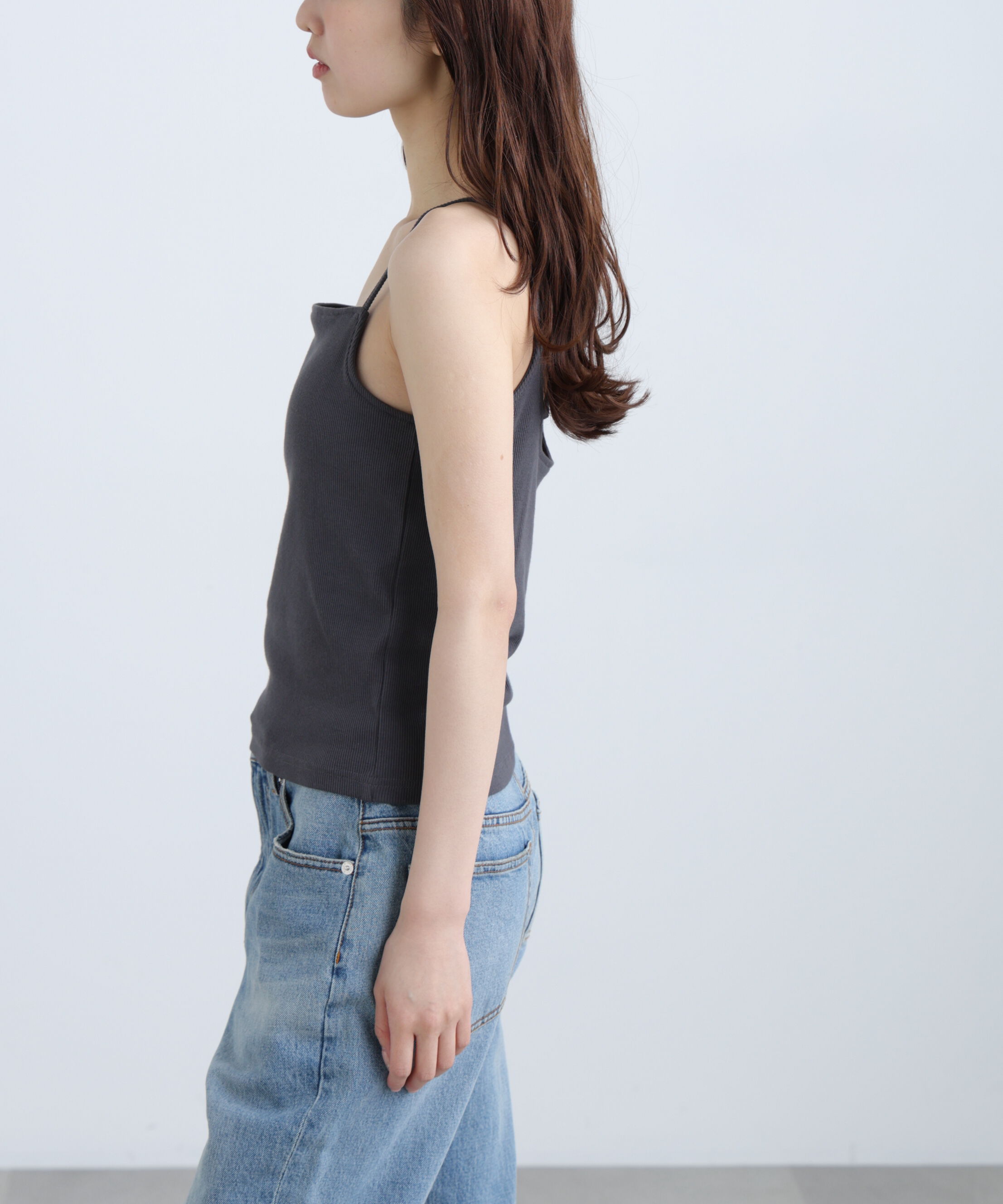  「バッククロスカップ付きキャミソール」|Tシャツ・カットソー|