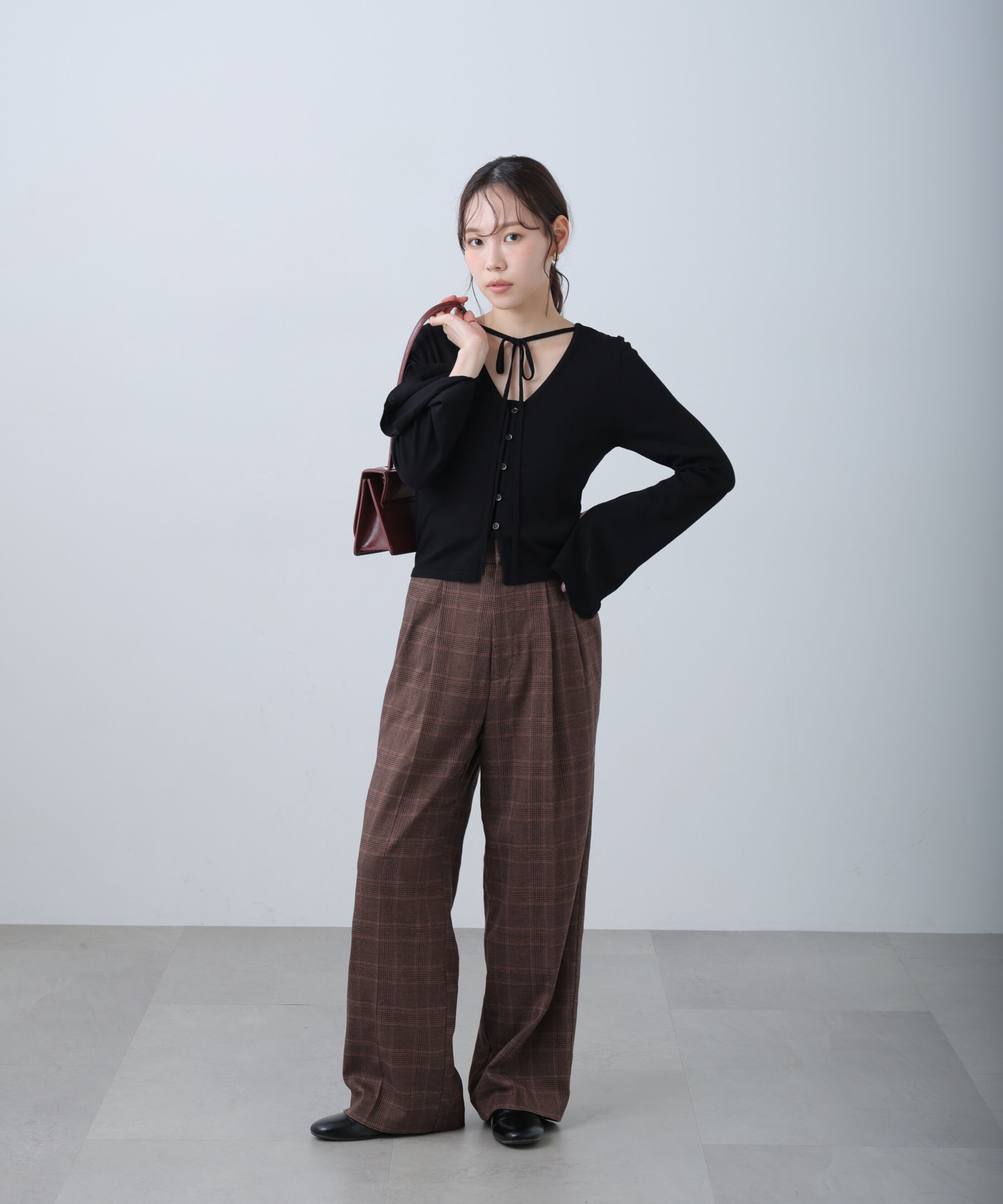  「麻調合繊タックワイドパンツ」|その他|