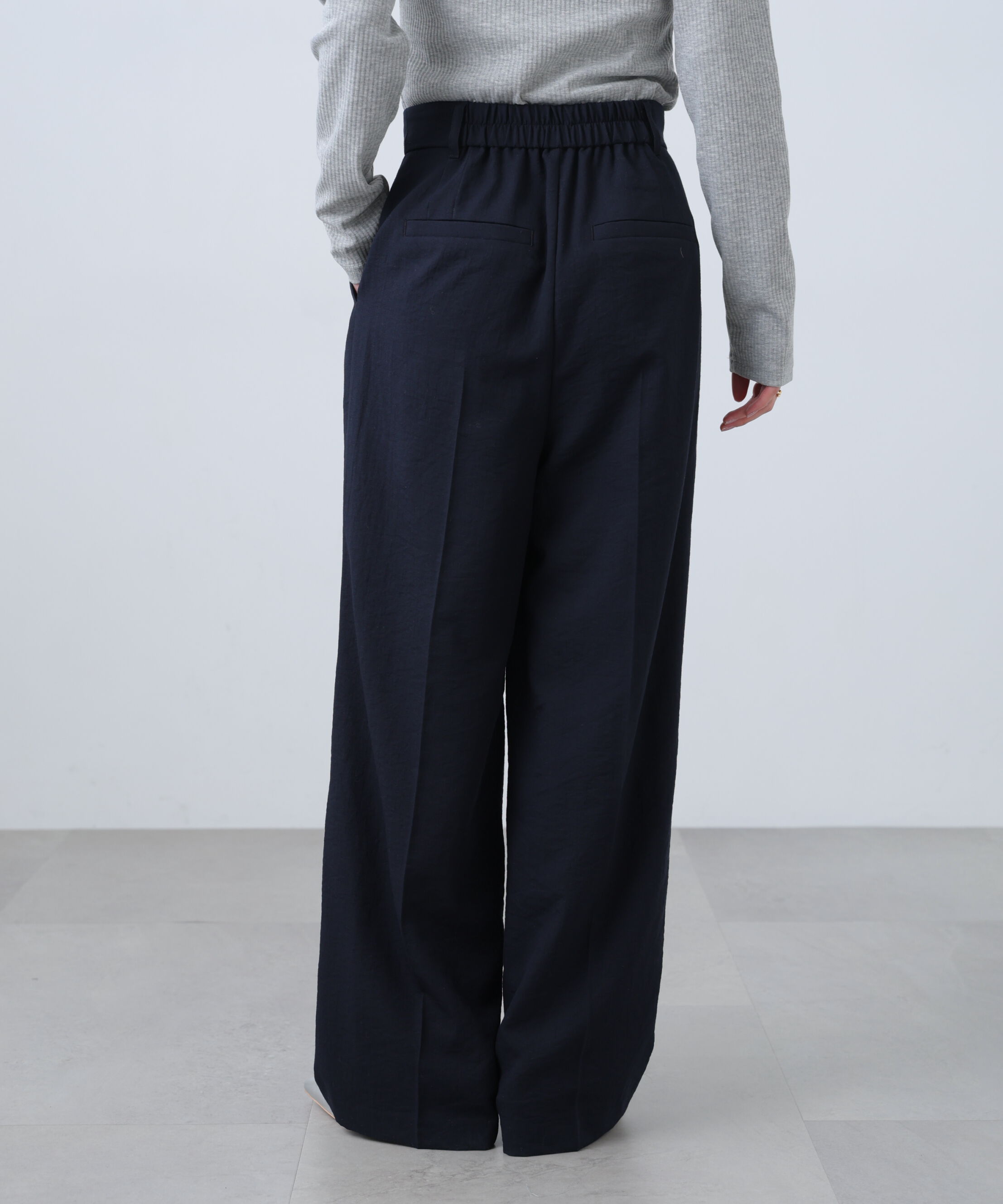  「麻調合繊タックワイドパンツ」|その他|