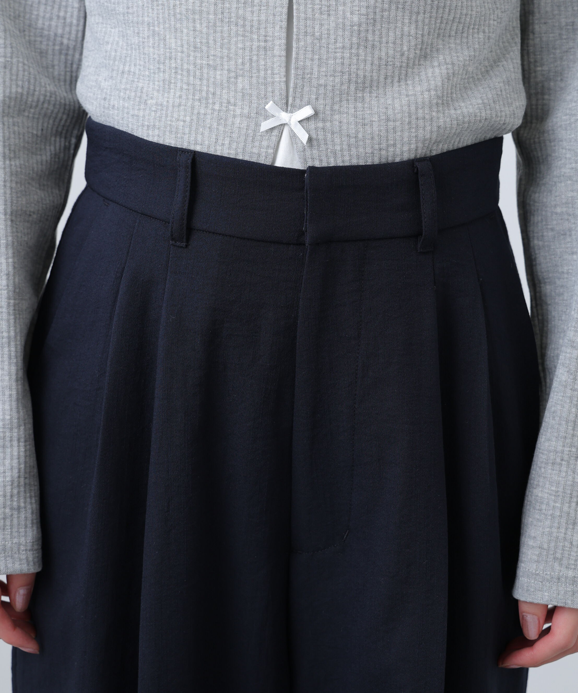  「麻調合繊タックワイドパンツ」|その他|