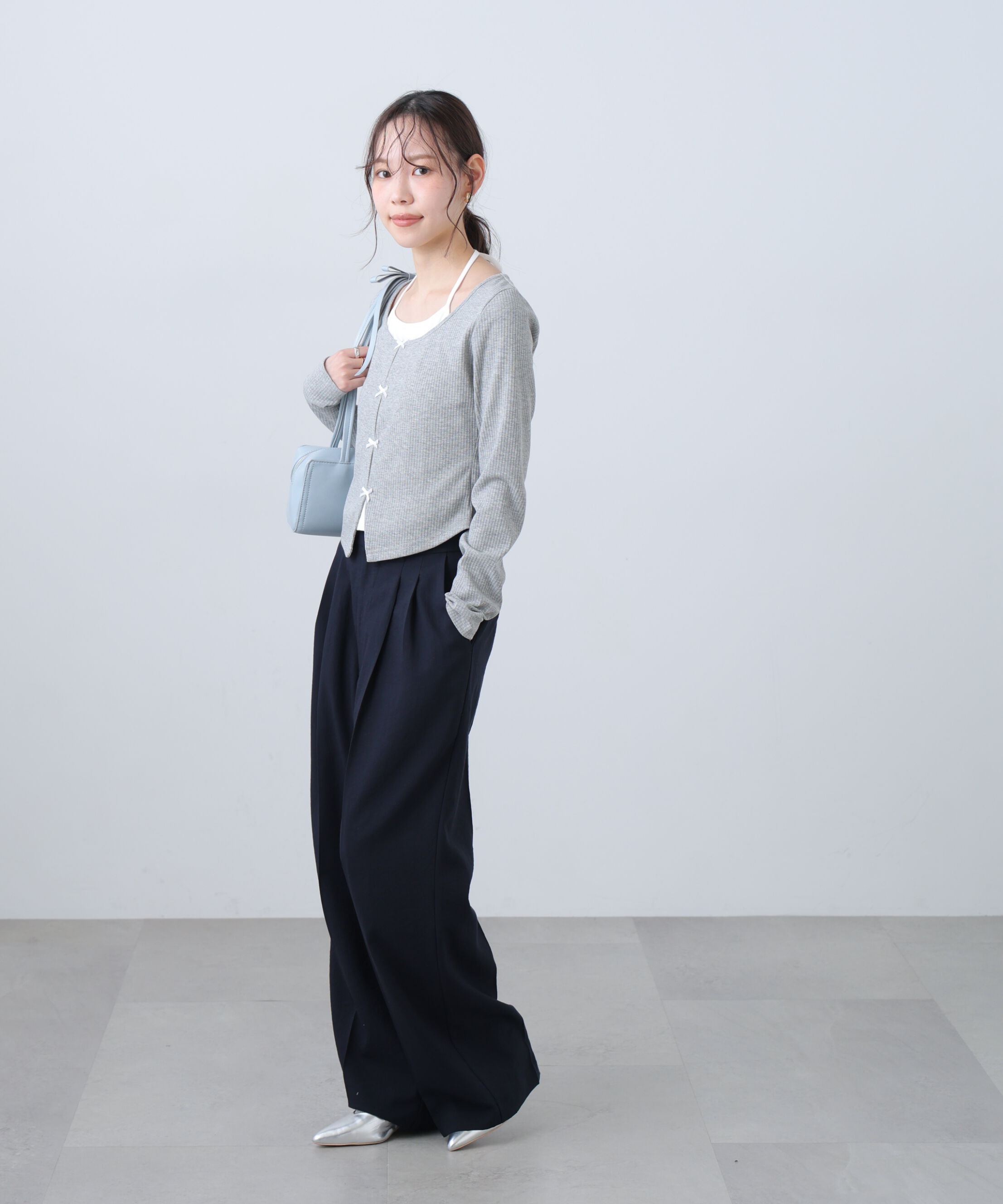  「麻調合繊タックワイドパンツ」|その他|