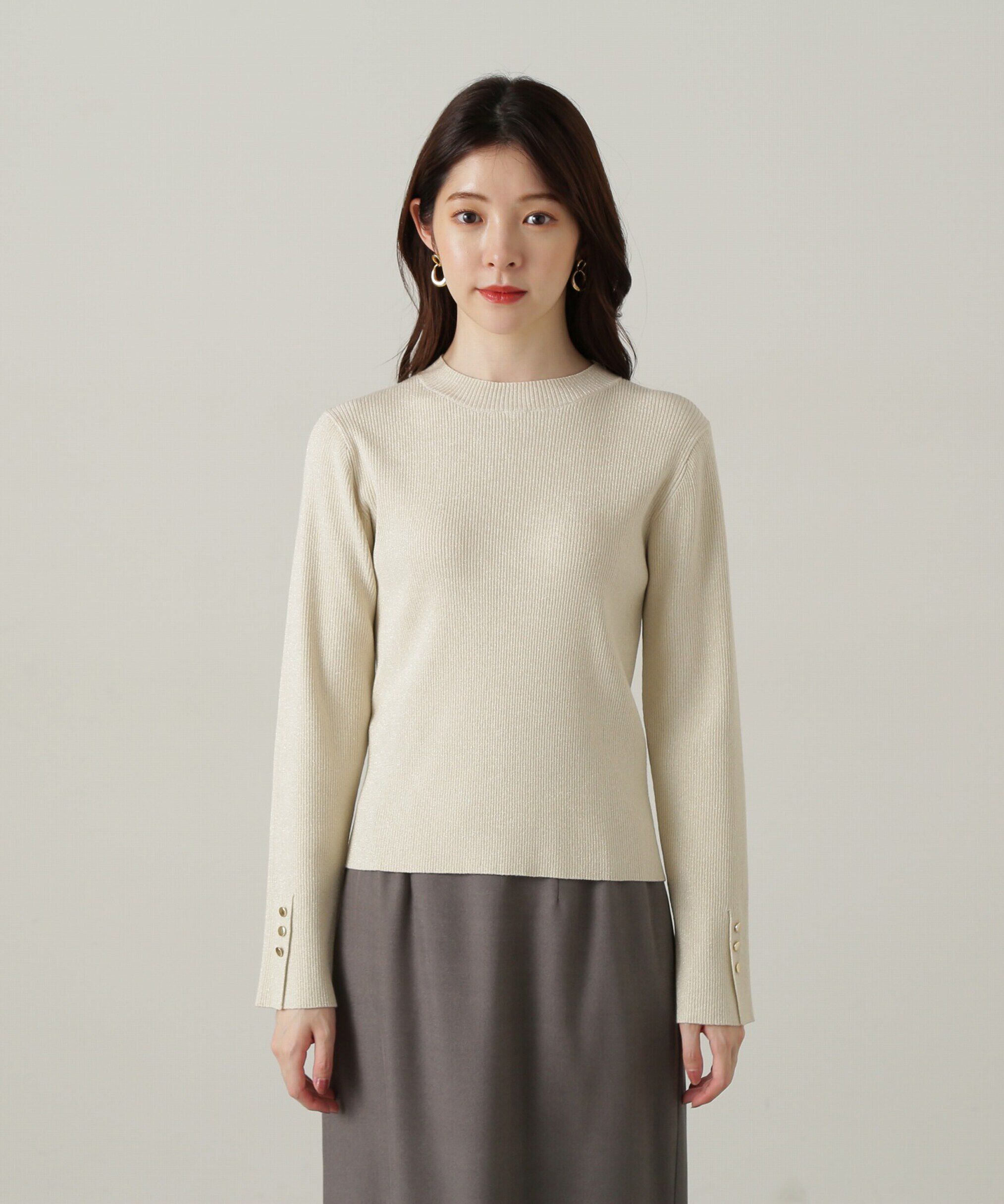 PROPORTION BODY DRESSING「釦付きボトルネックリブニット」|ニット・セーター|