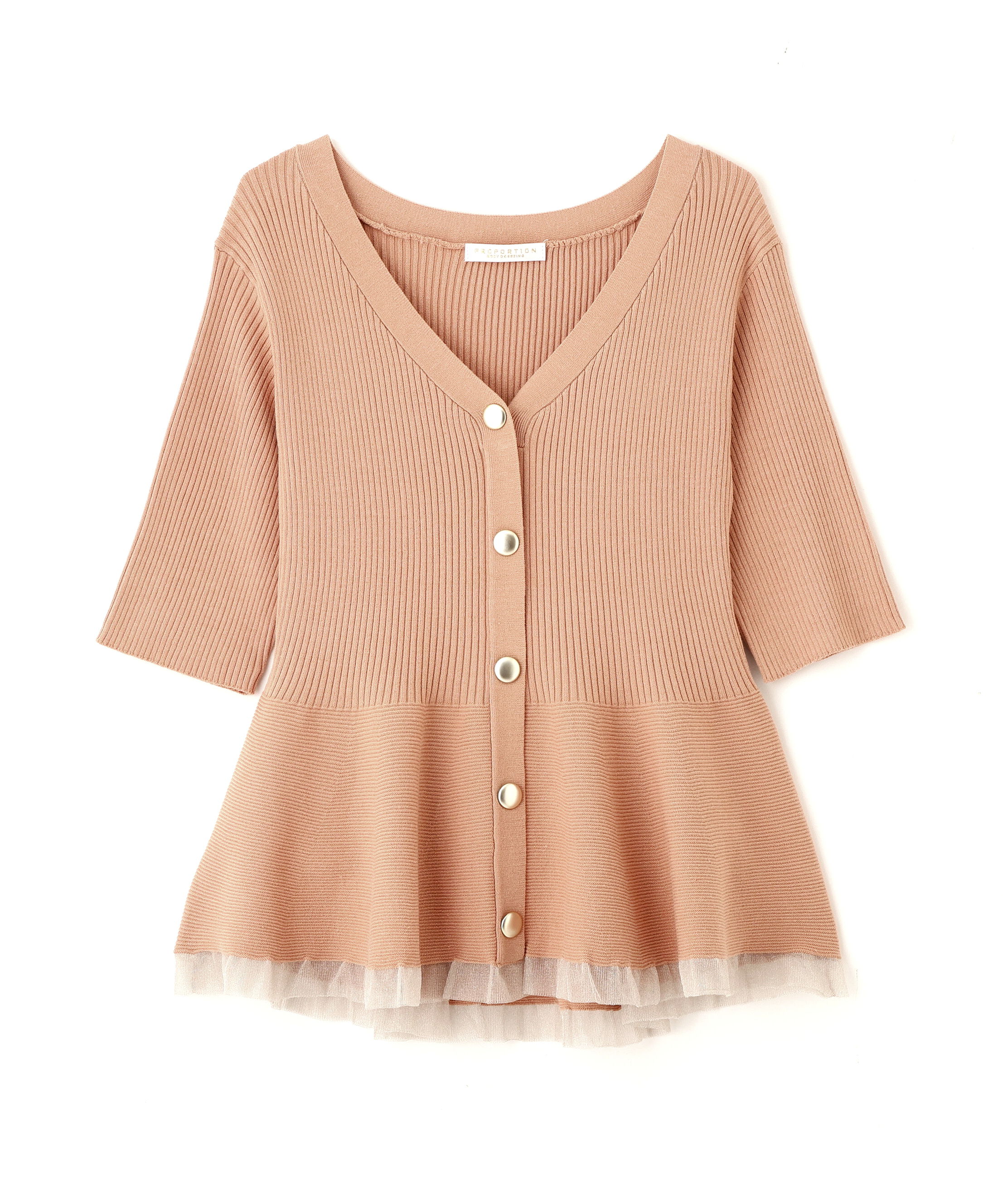 PROPORTION BODY DRESSING「部分シアーペプラムニット　26SS」|ニット・セーター|