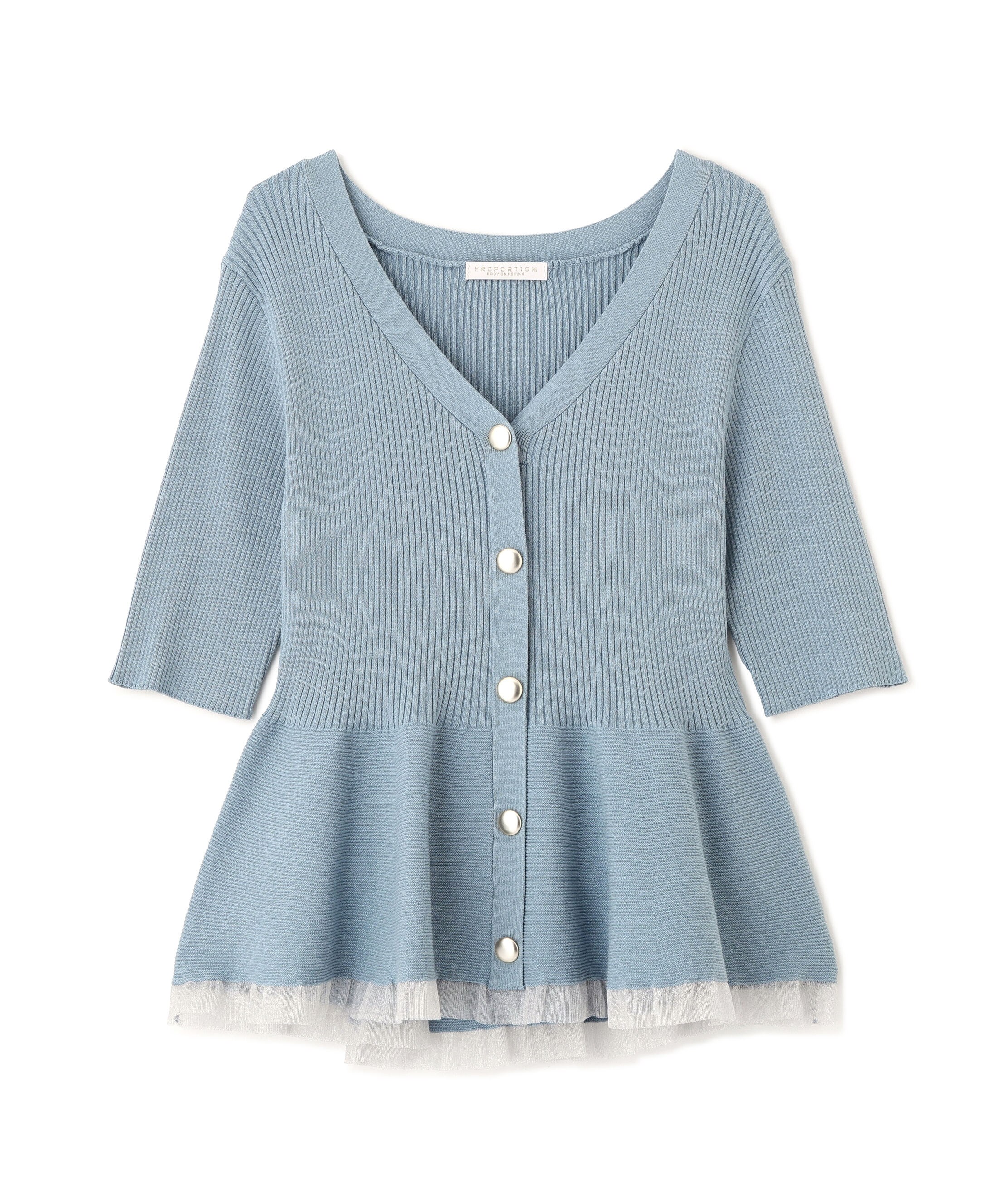 PROPORTION BODY DRESSING「部分シアーペプラムニット　26SS」|ニット・セーター|