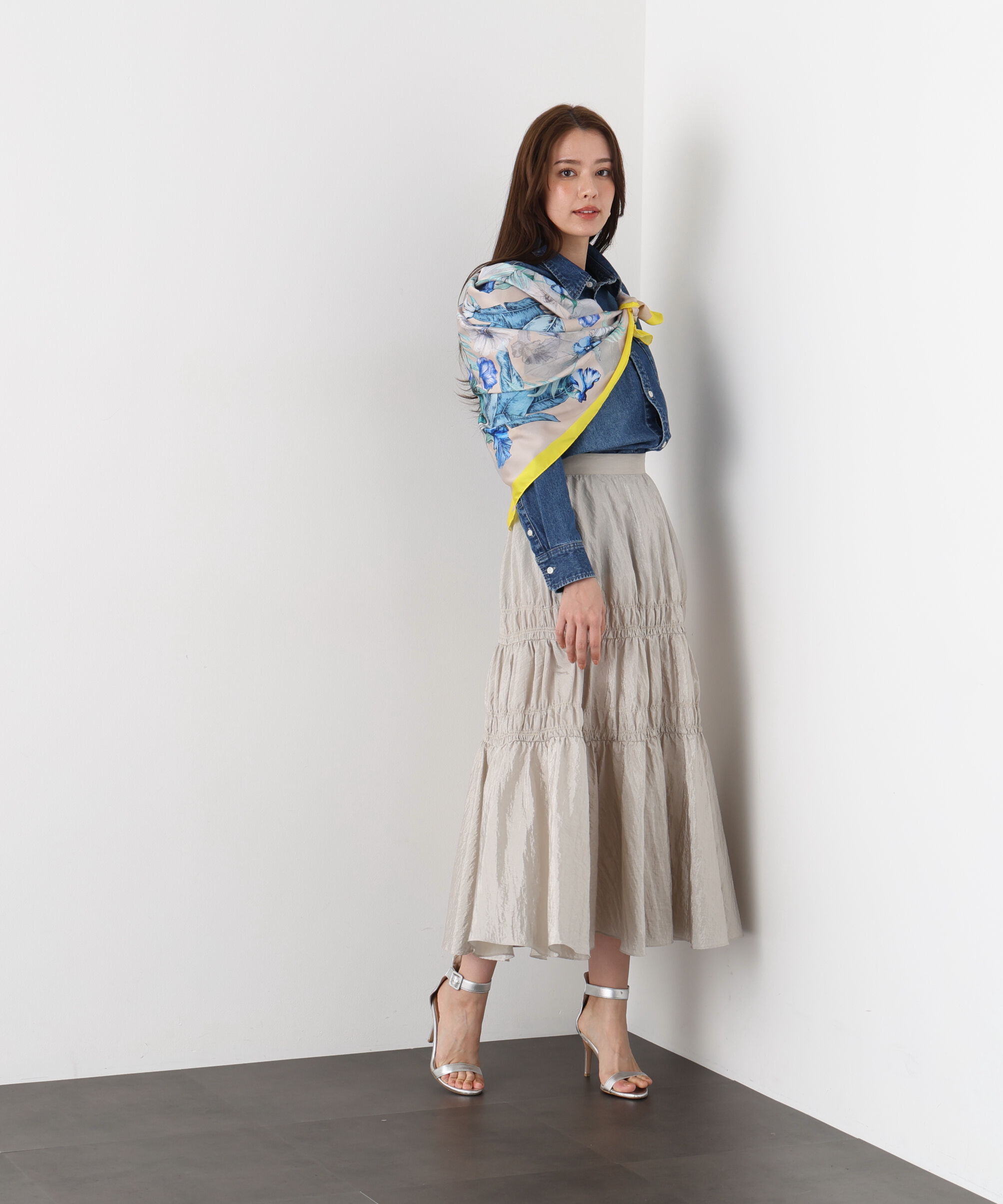  「シャイニーギャザースカート」|スカート|