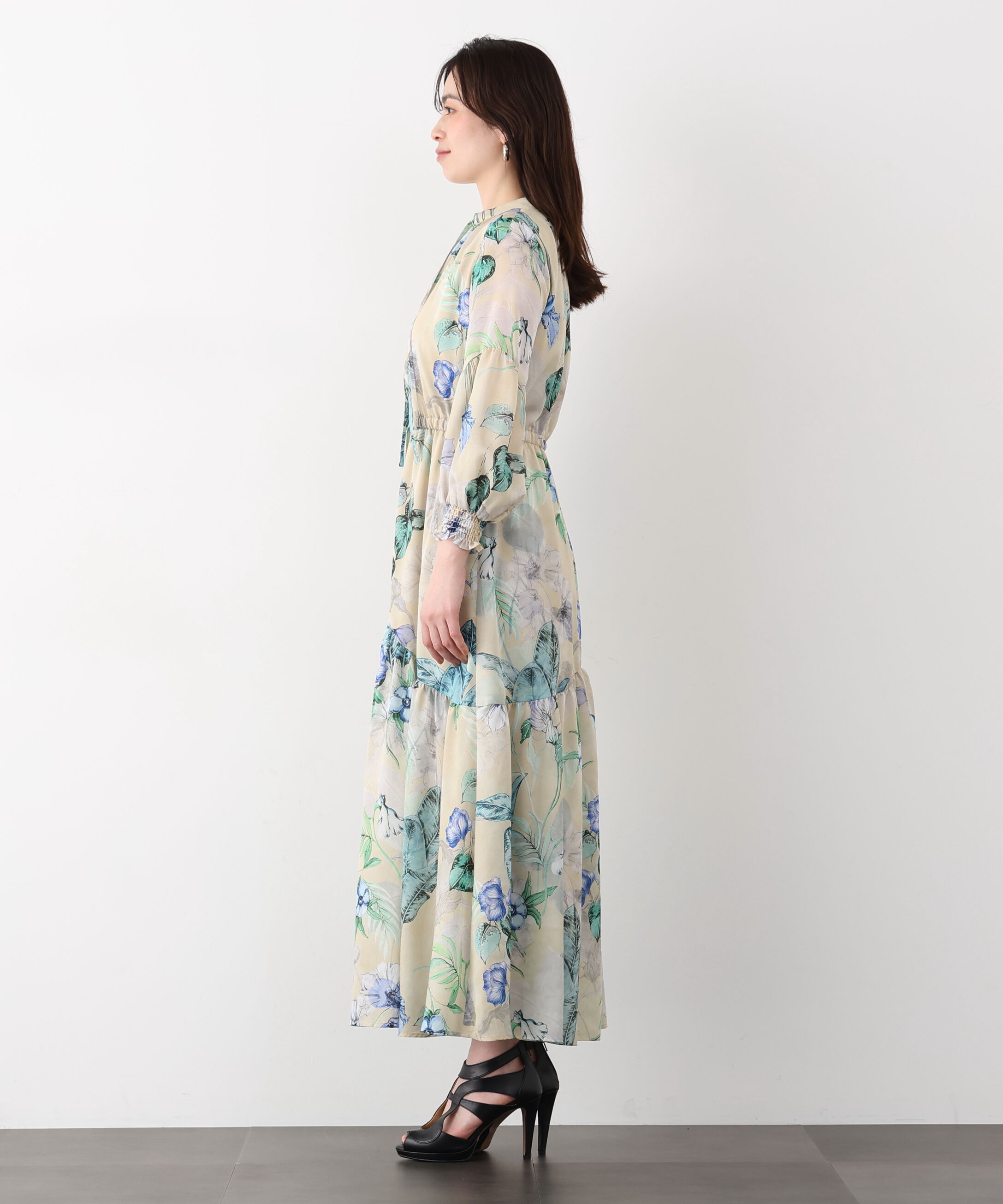  「ボタニカルアートプリントワンピース」|ワンピース|