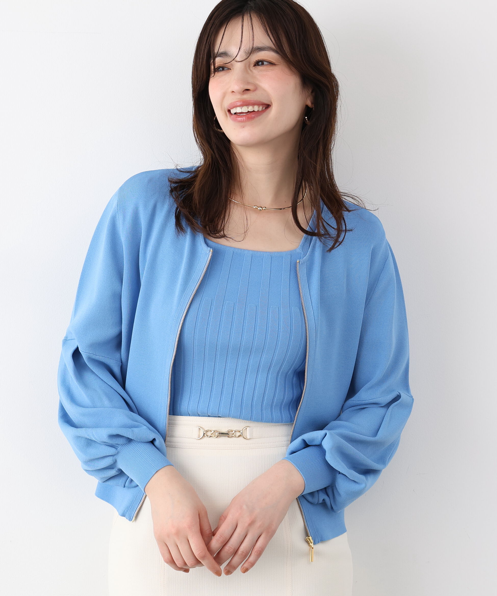  「ジップアップニットブルゾン」|その他|