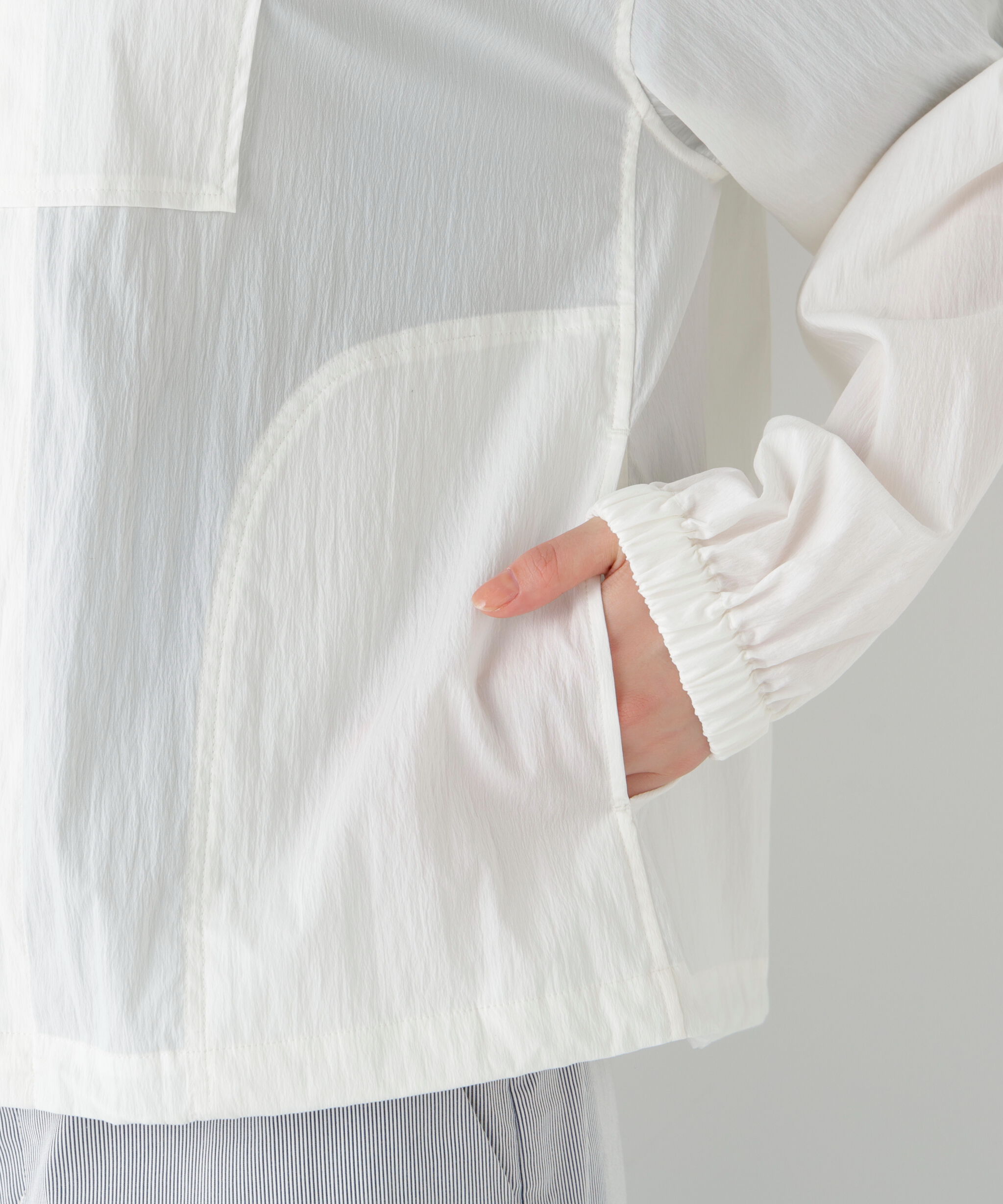  「◆《ウォッシャブル》シアーアノラックフーディーブルゾン」|ブルゾン・スタジャン|