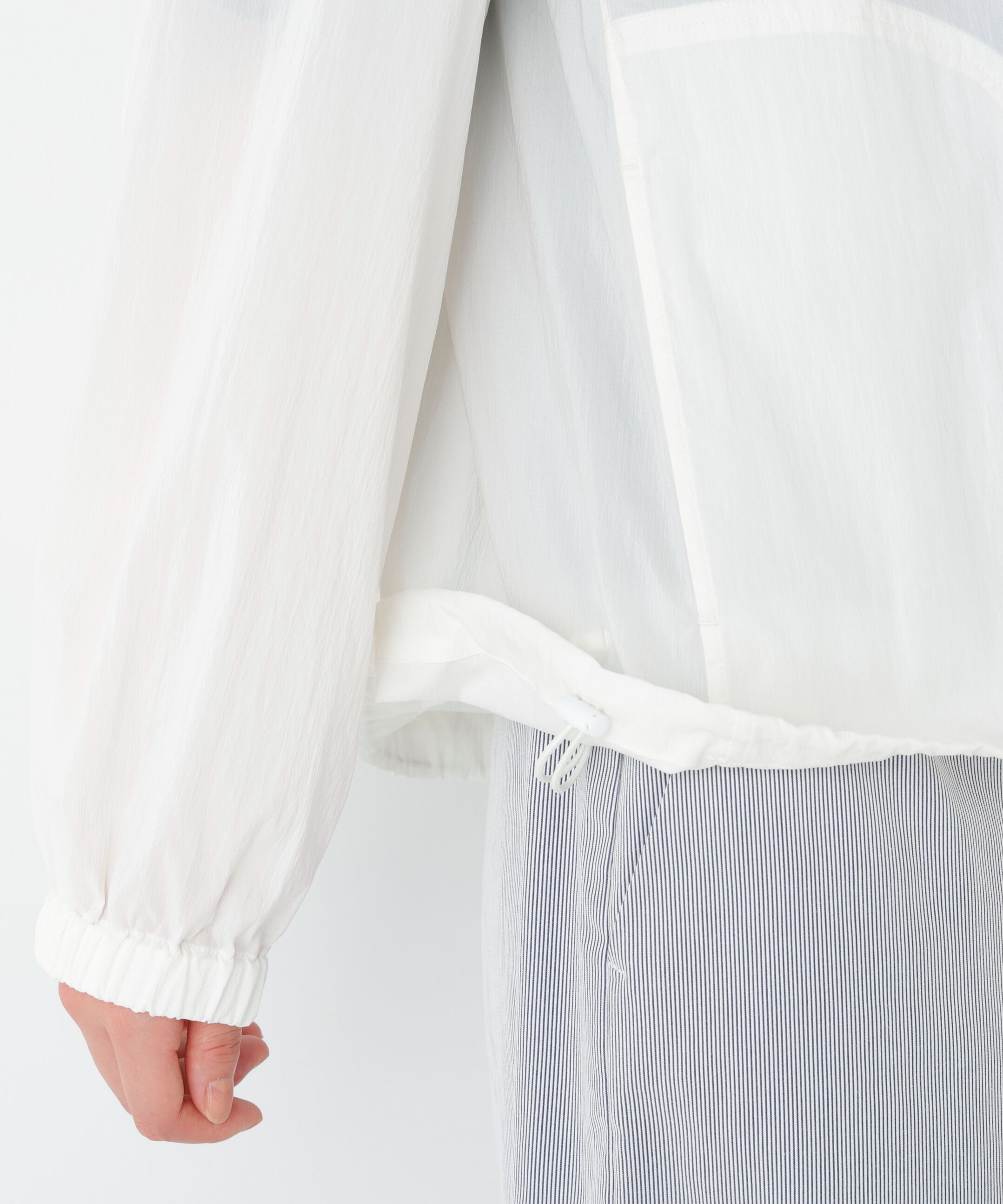  「◆《ウォッシャブル》シアーアノラックフーディーブルゾン」|ブルゾン・スタジャン|