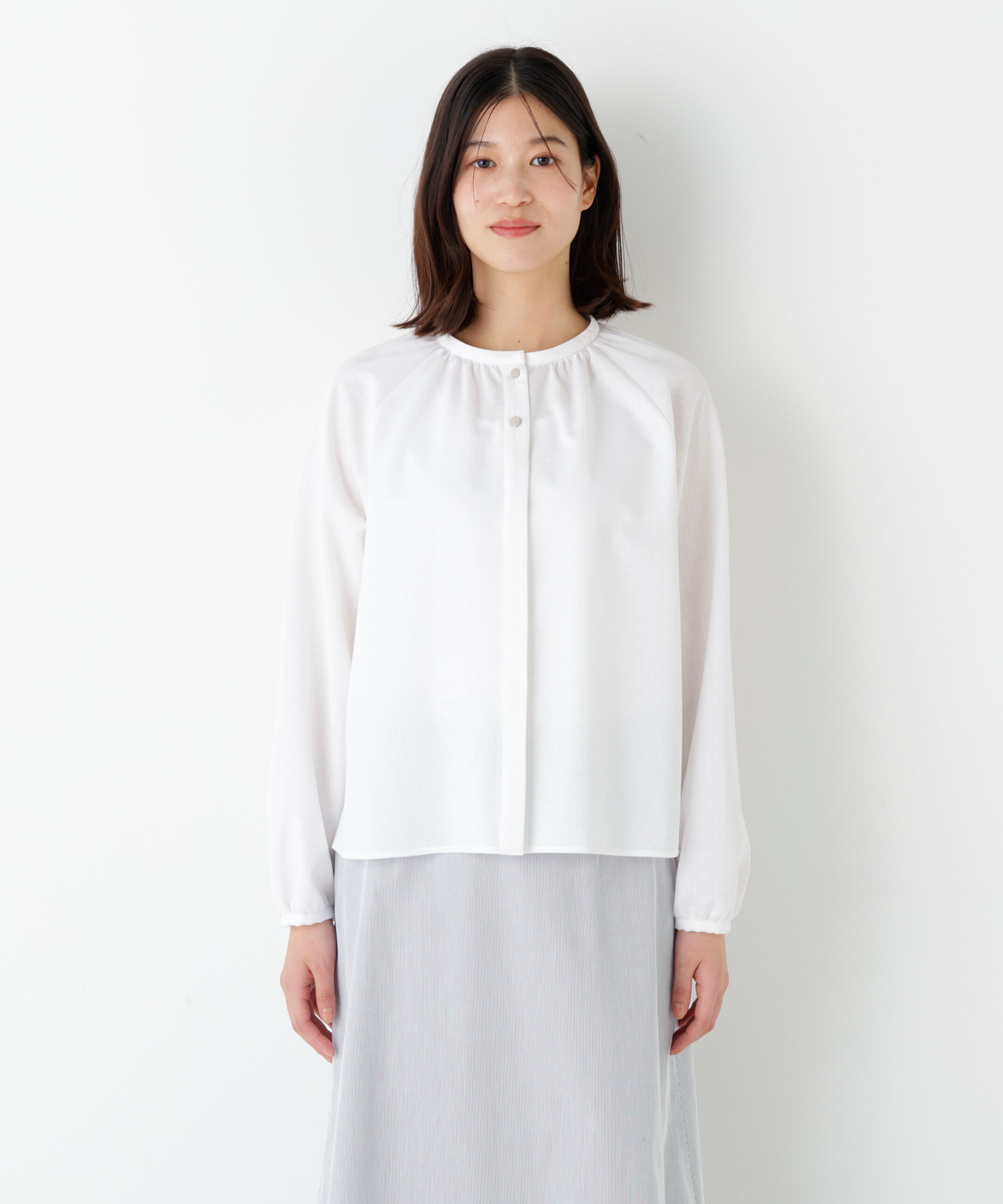  「◆バランサーカットソーギャザーブラウス」|Tシャツ・カットソー|