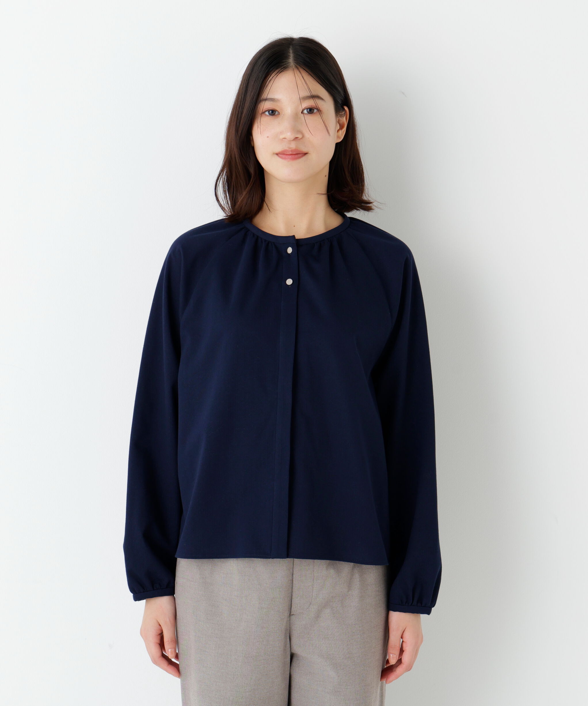  「◆バランサーカットソーギャザーブラウス」|Tシャツ・カットソー|