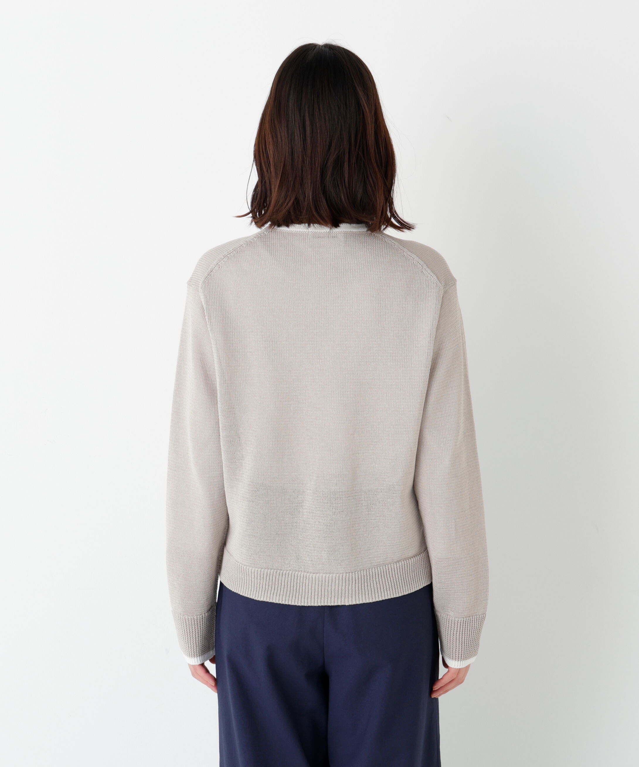  「◆《ウォッシャブル》ミドルゲージギマクルーネックカーディガン」|ニット・セーター|