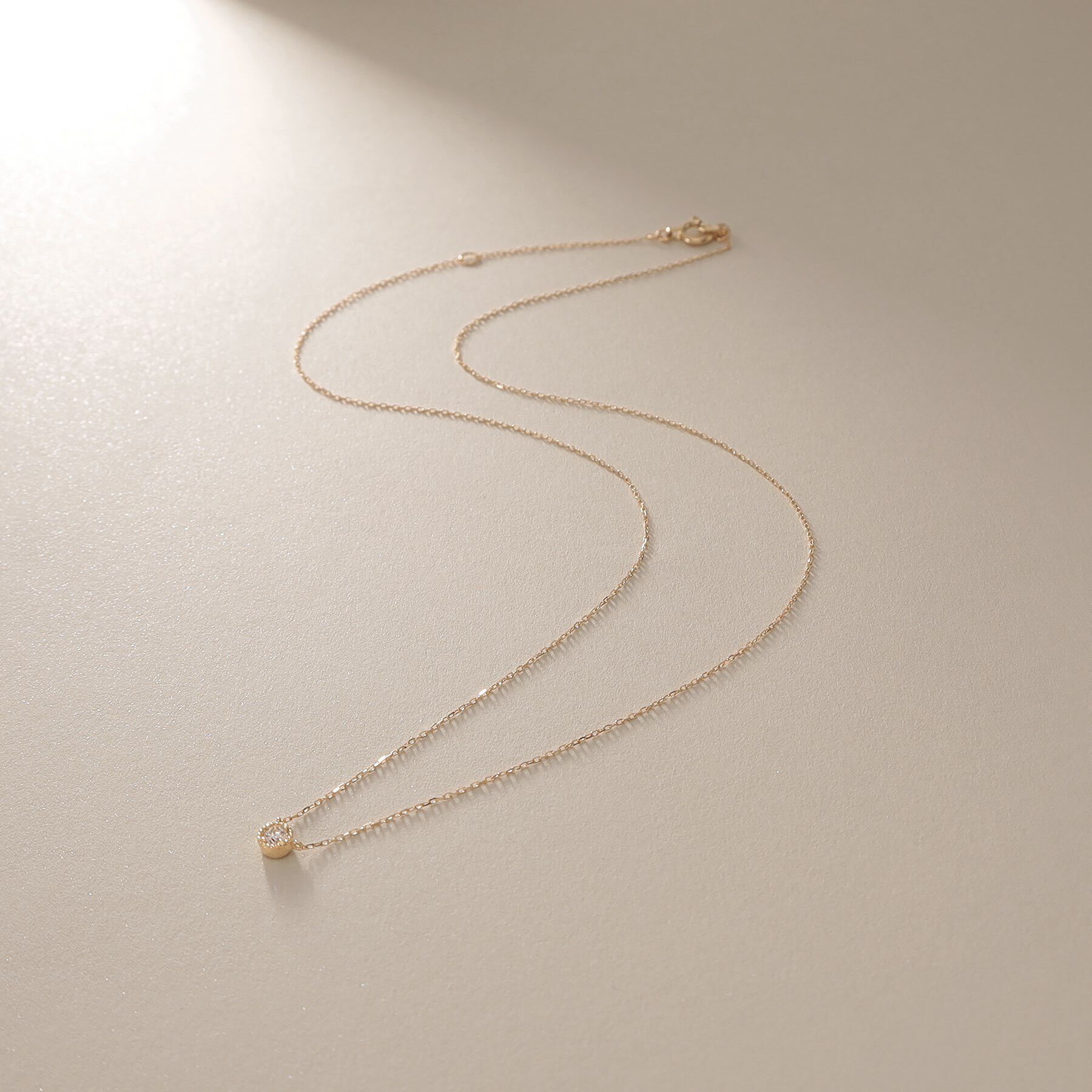 COCOSHNIK「K18ダイヤモンド フチミル ネックレス（小）」|ネックレス|イエローゴールド(1