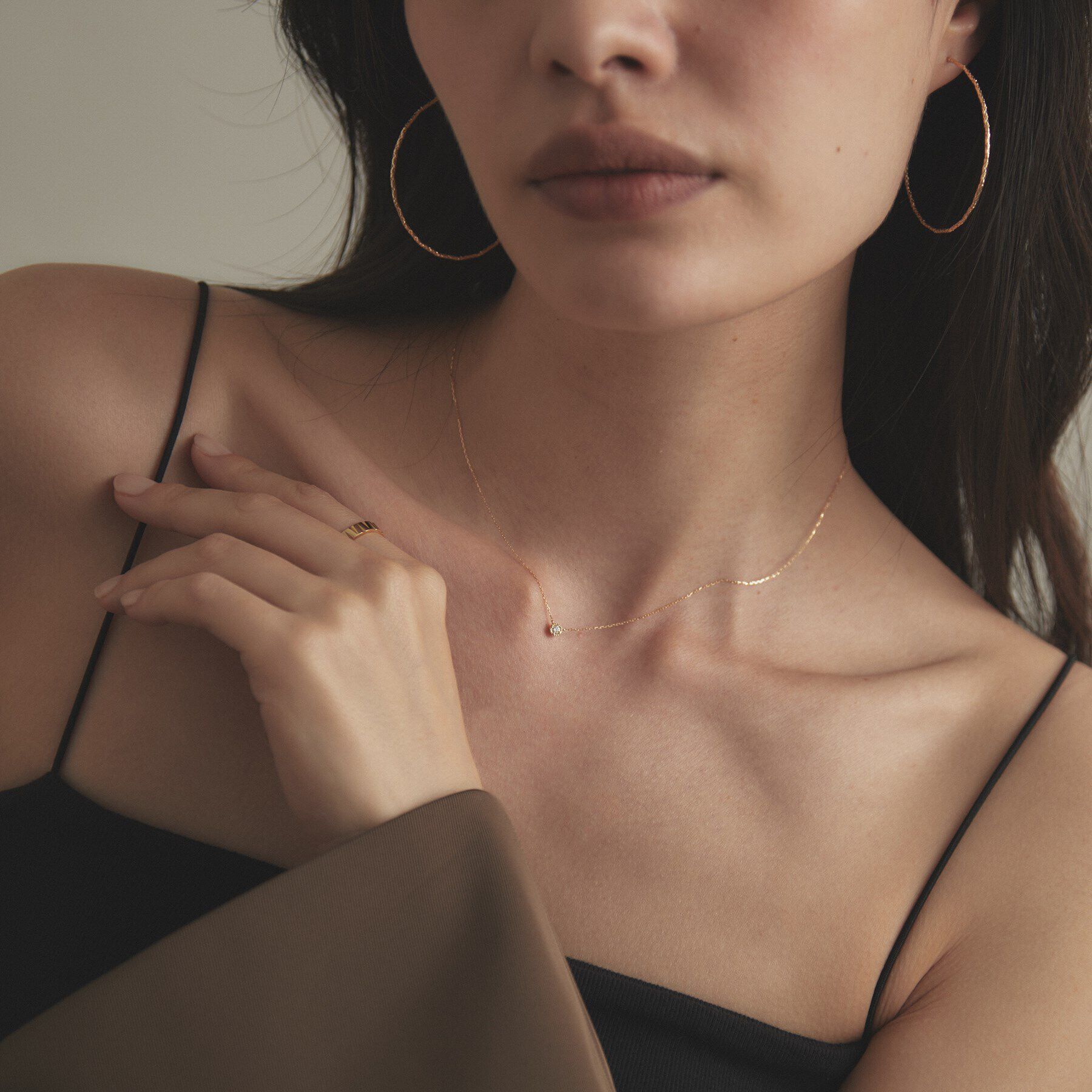 COCOSHNIK「K18ダイヤモンド フチミル ネックレス（小）」|ネックレス|