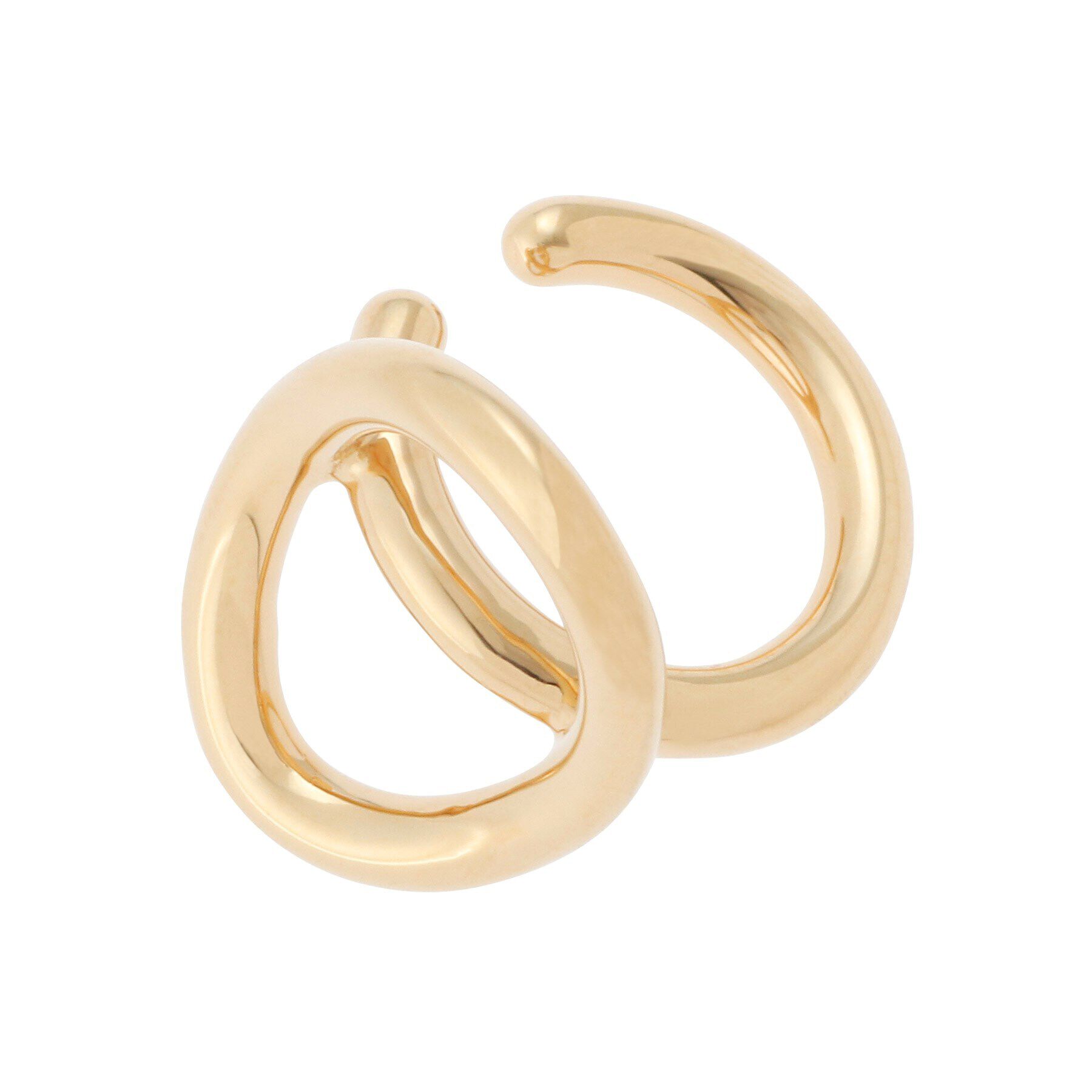 COCOSHNIK「シルバー オーバル イヤーカフ GP」|イヤリング|