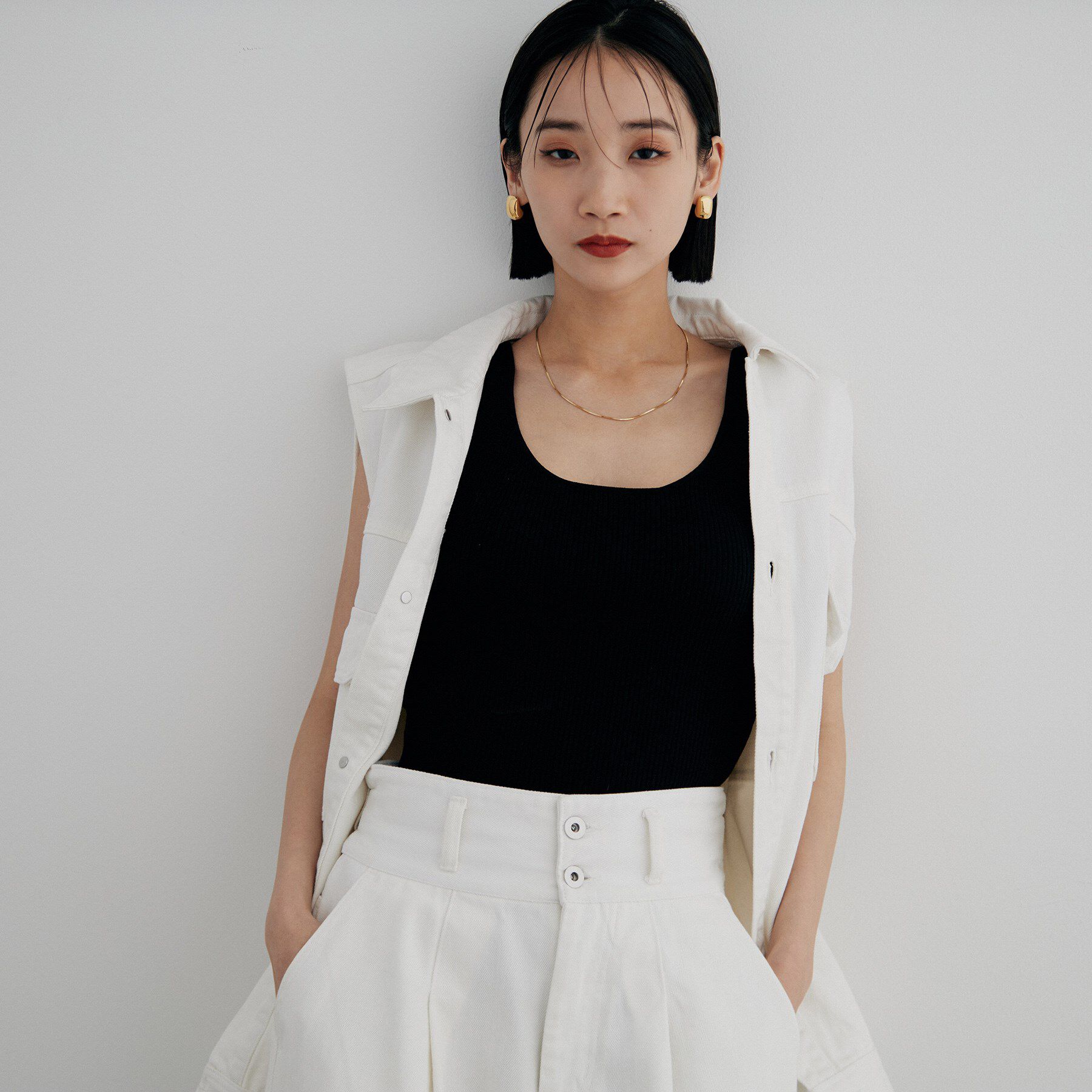 COCOSHNIK ONKITSCH「シルバー ホロウピアス ロングクッションシェイプ GP」|ピアス|