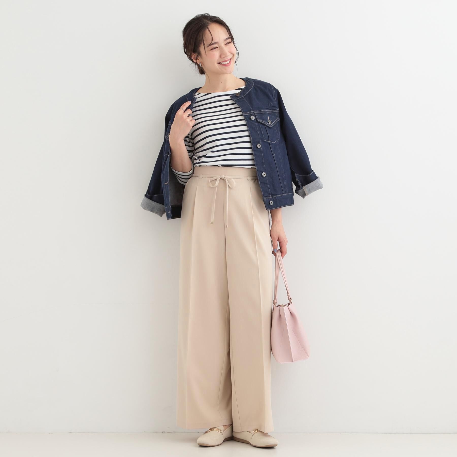 SHOO･LA･RUE「【着丈選べる/S-LL】センタープレスできちんと見え イージーワイドパンツ」|その他|