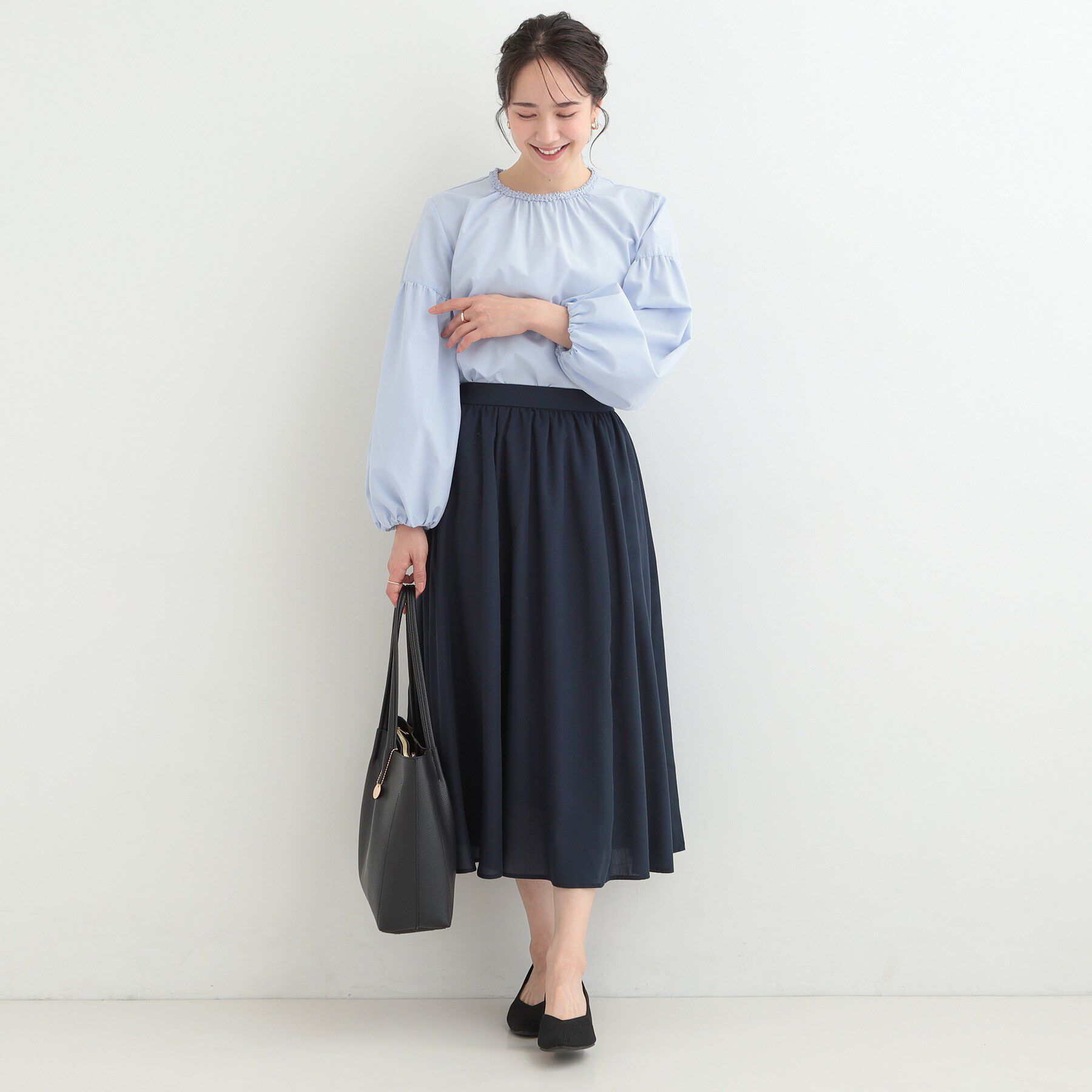 SHOO･LA･RUE「ふんわりと女性らしさ溢れる ギャザーフレアスカート」|スカート|