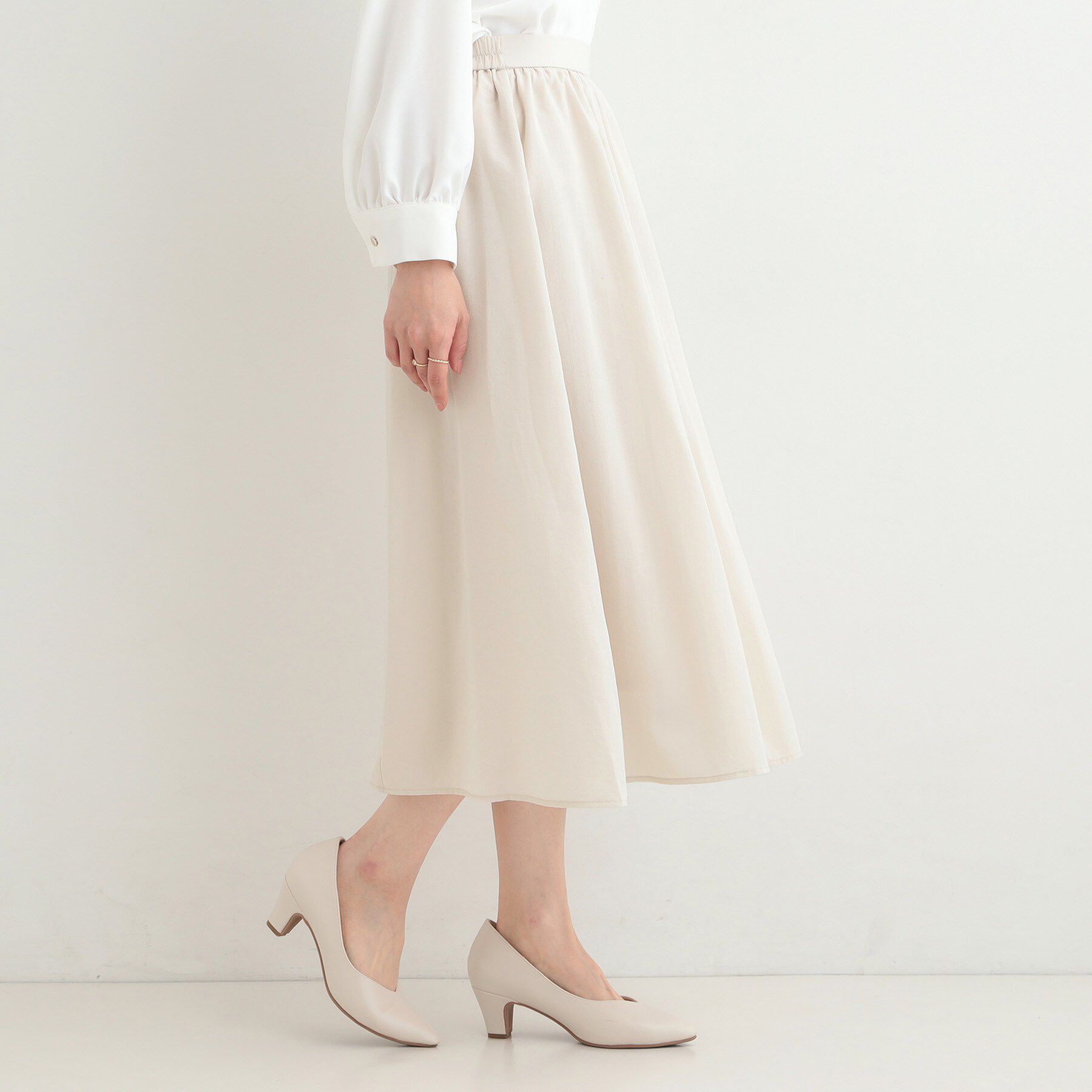 SHOO･LA･RUE「ふんわりと女性らしさ溢れる ギャザーフレアスカート」|スカート|