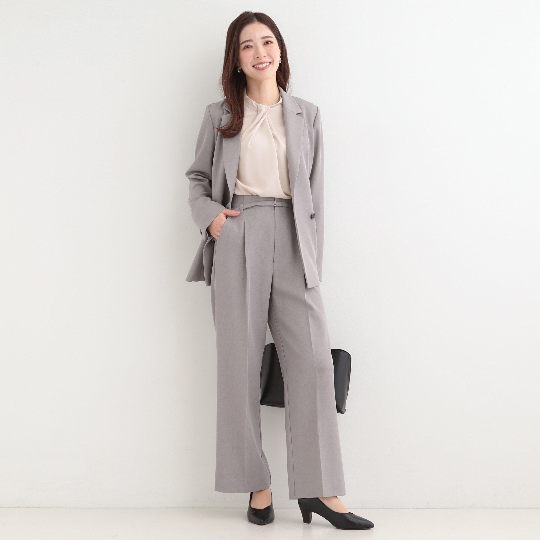 SHOO･LA･RUE「【洗濯機可/吸水速乾】多機能 ボウタイ風デザインブラウス」|シャツ・ブラウス|