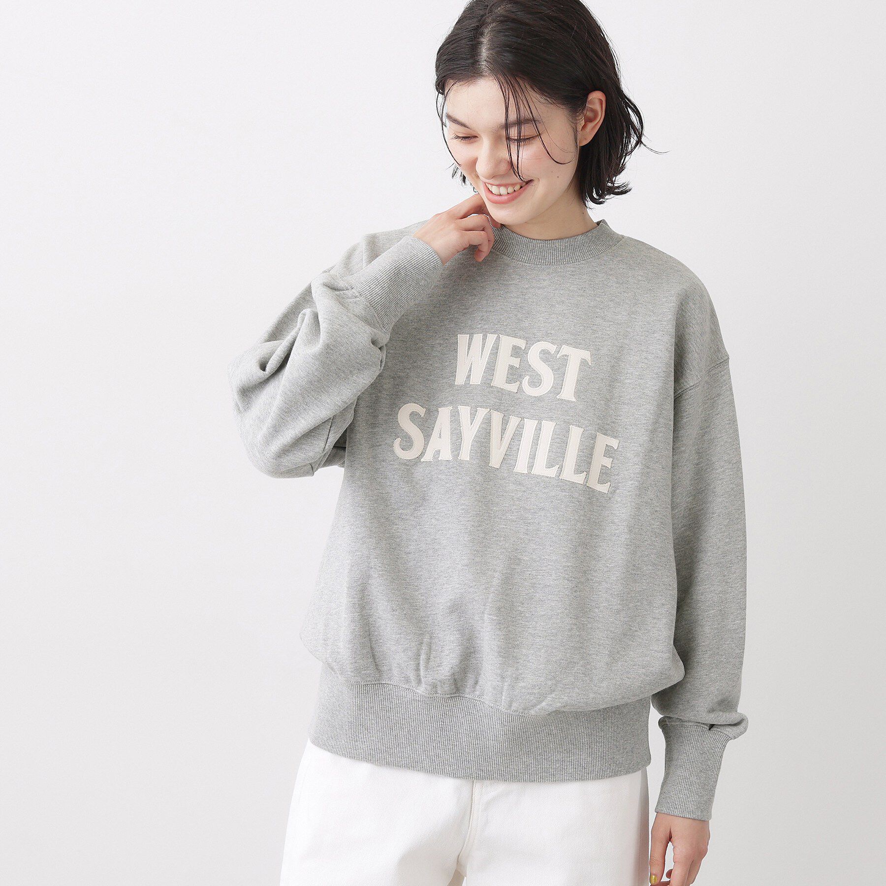 Dessin「【洗える】オーガニックコットン裏毛ロゴスウェット」|パーカー|グレー(012)