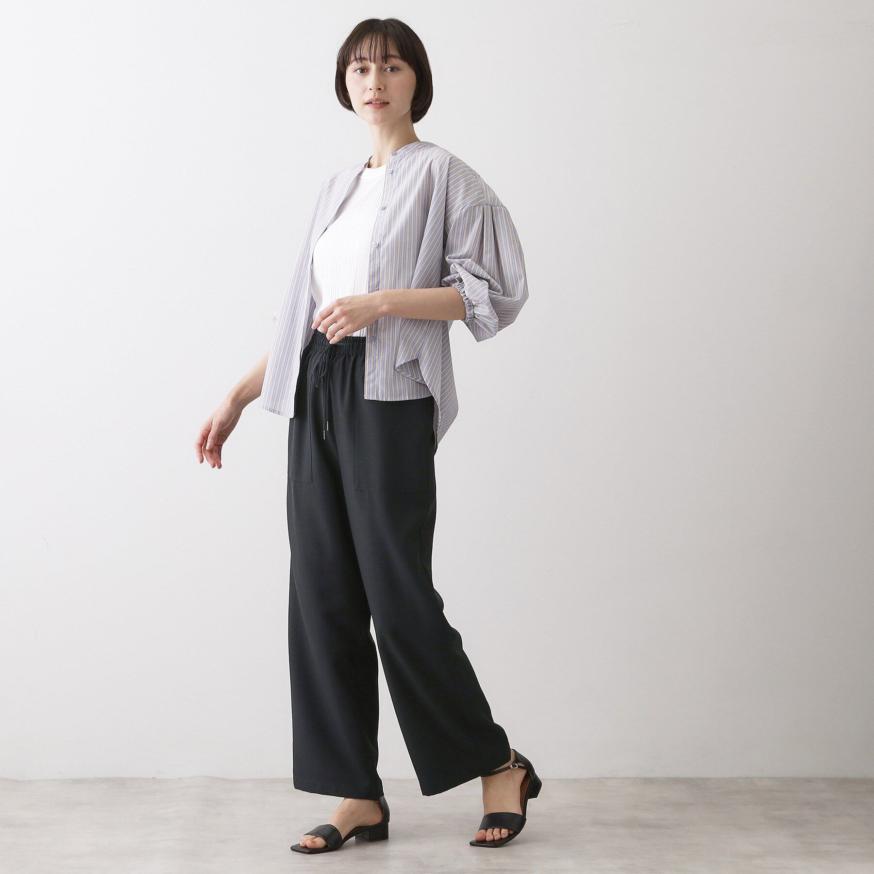 Dessin「【接触冷感/ウエストゴム/洗える】イージーワイドパンツ」|その他|