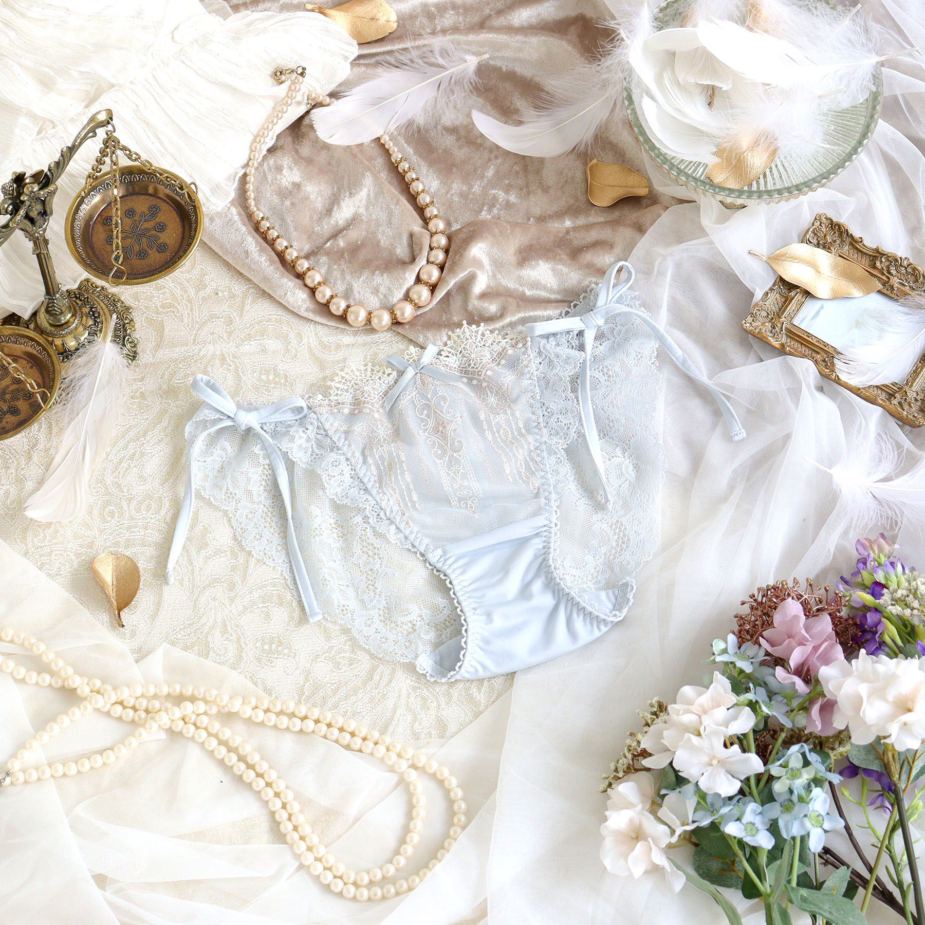 Risa Magli「ターシャ リボンショーツ」|インナー|サックスブルー(09