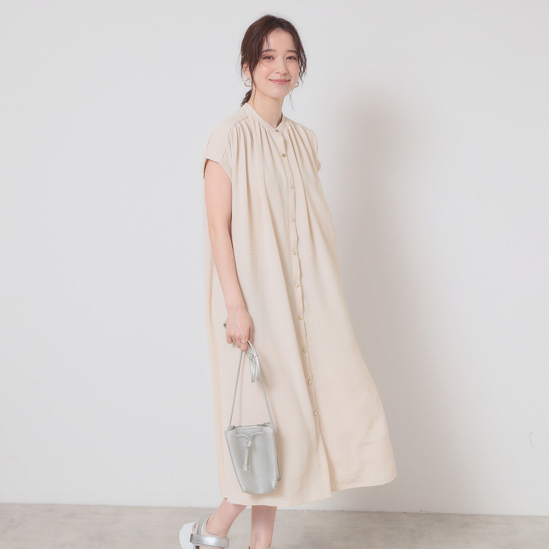 ITS&rsquo;DEMO「【接触冷感／吸水速乾／洗濯機OK】イージーケア前開きワンピース＜ラク服シリーズ＞」|ワンピース|