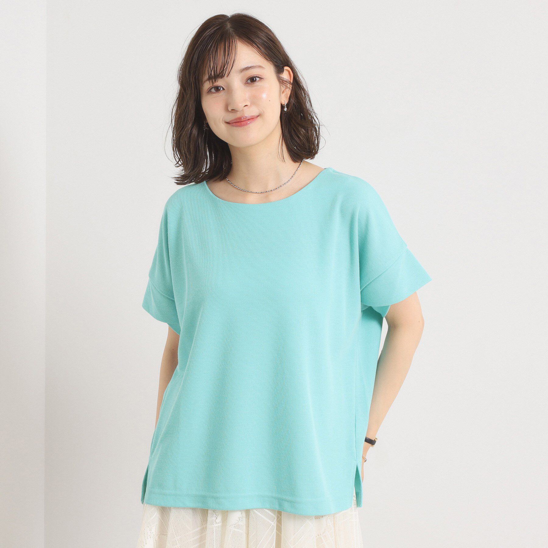 ITS&rsquo;DEMO「【接触冷感／吸水速乾／洗濯機OK】サカリバ袖タックプルオーバー」|Tシャツ・カットソー|ブルーグリーン(09