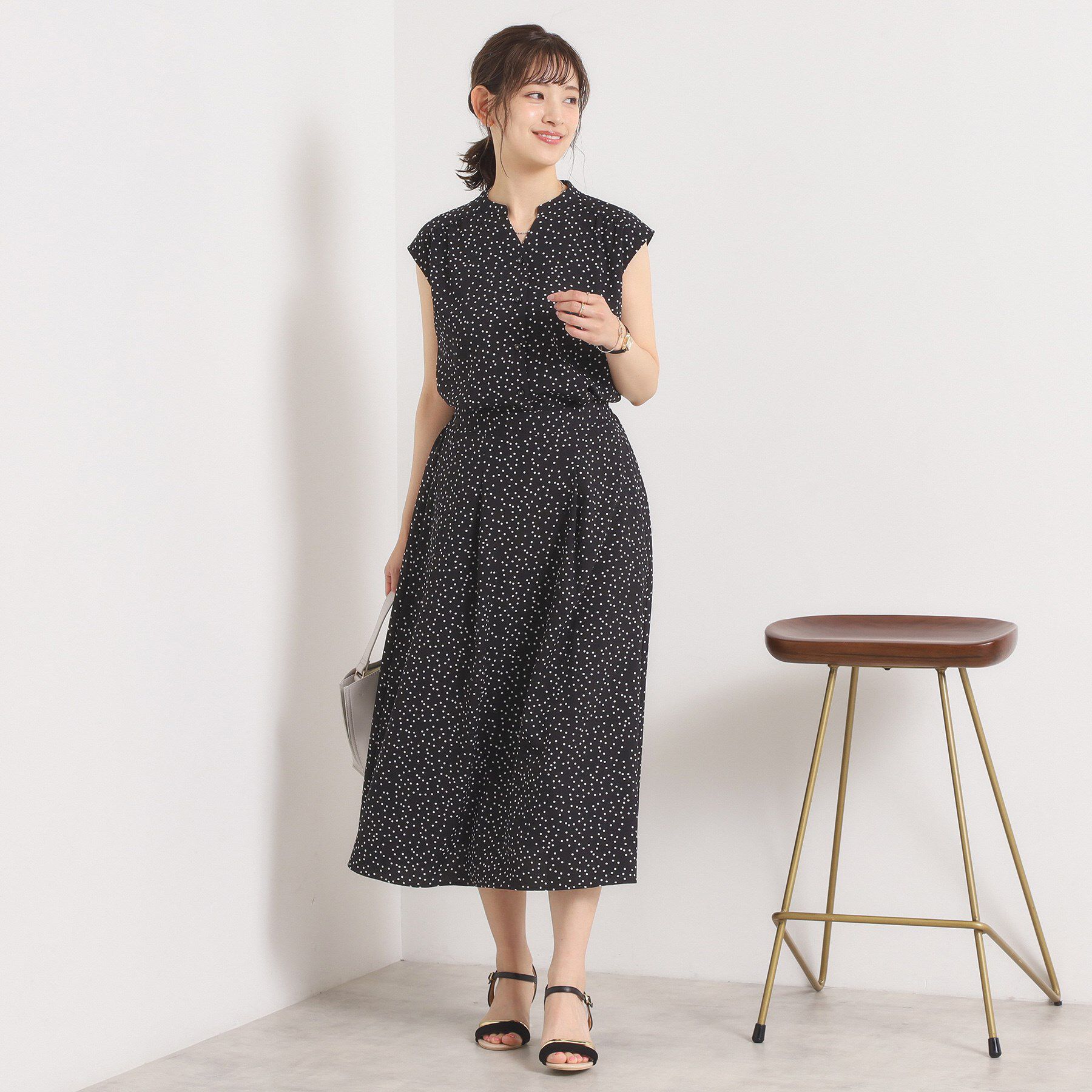 ITS&rsquo;DEMO「【UVカット／速乾／冷感／洗濯機OK／洗濯後しわになりにくい】麻調ストレッチ前開きブラウス＜ラク服シ」|シャツ・ブラウス|