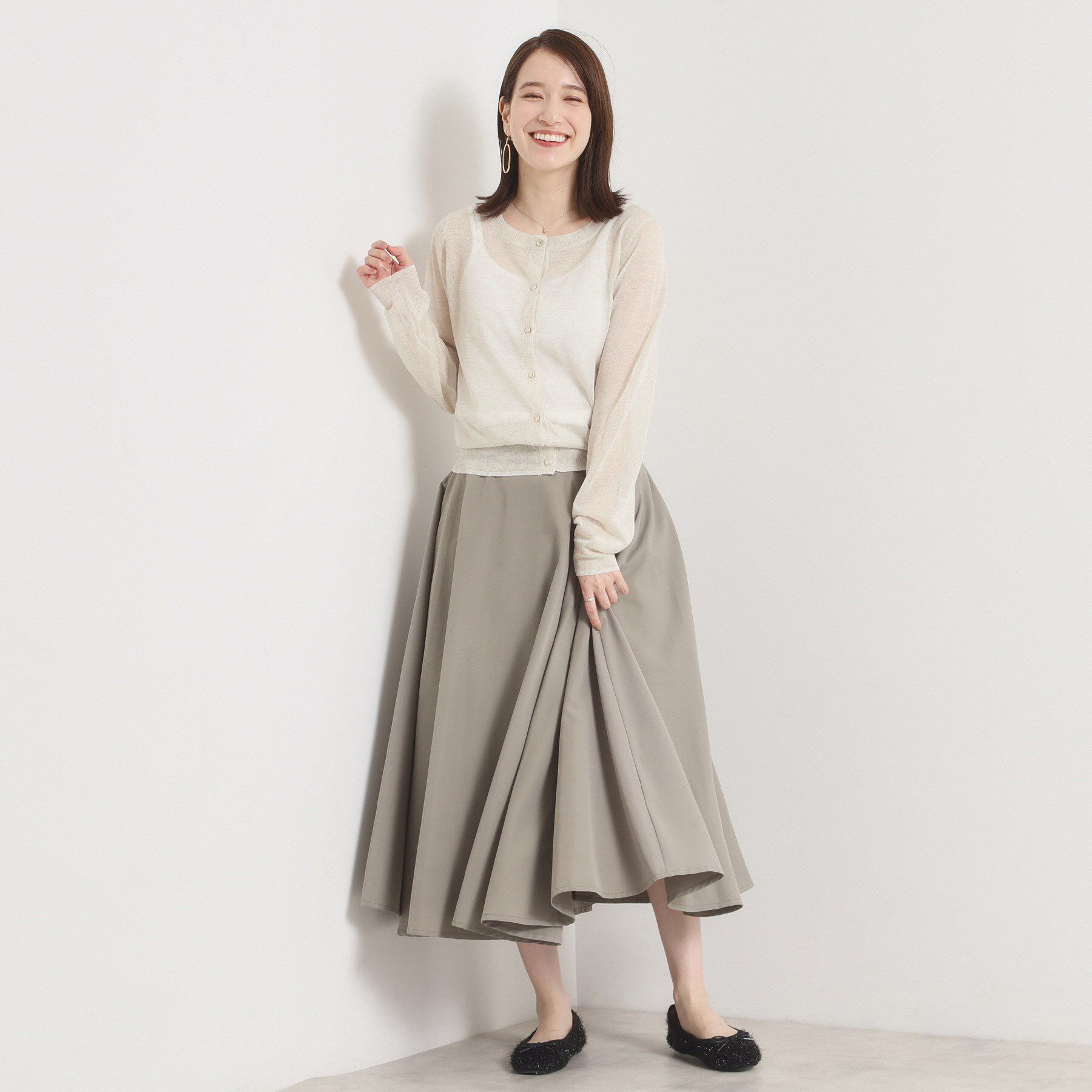 ITS&rsquo;DEMO「【手洗い可】ラメクルーカーディガン」|カーディガン|