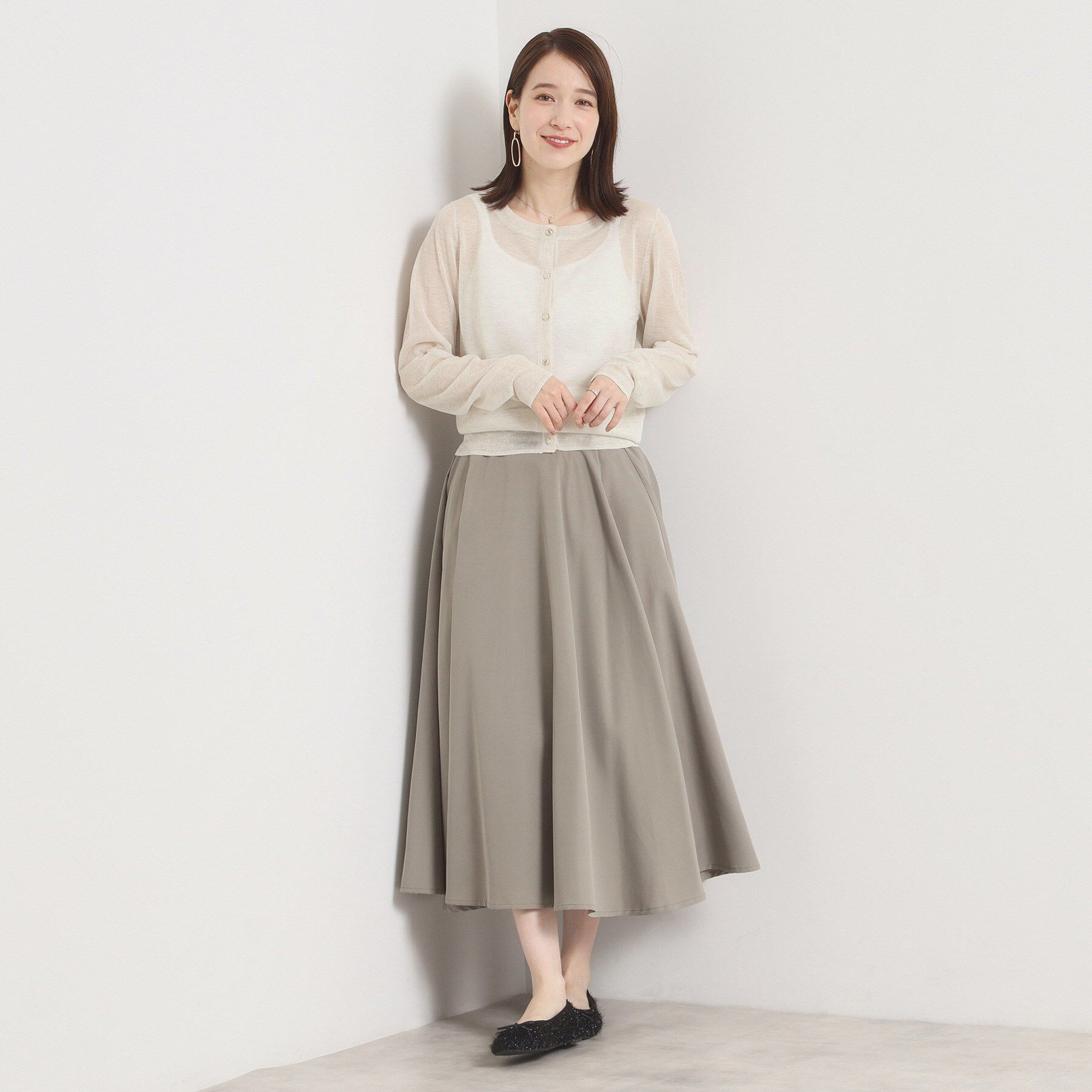 ITS&rsquo;DEMO「【手洗い可】ラメクルーカーディガン」|カーディガン|